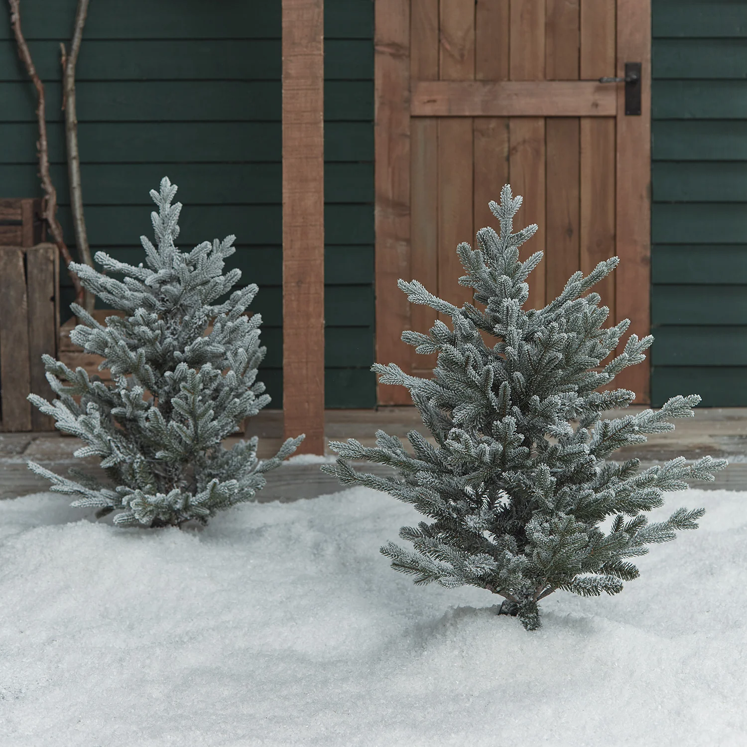 3ft Dual Colour LED Snowy Outdoor Christmas Tree Stake Duo - Image 4
