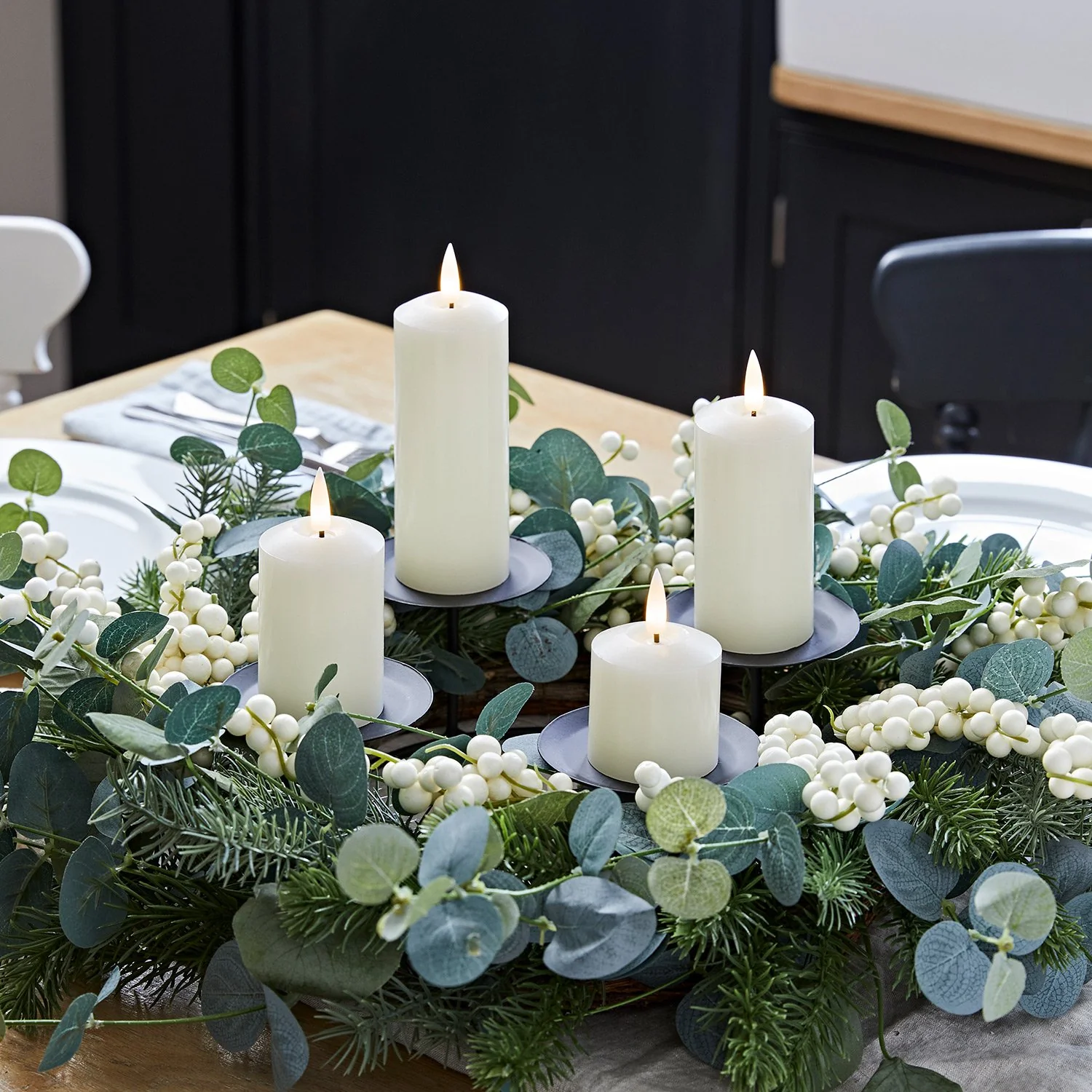 4 TruGlow® Ivory Slim Pillar Candles - Image 3