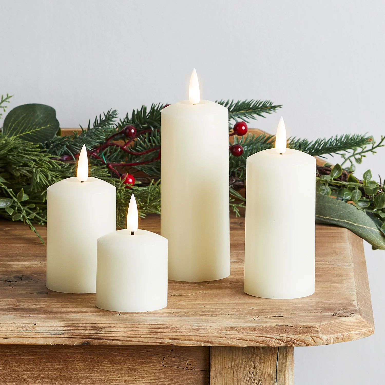 4 TruGlow® Ivory Slim Pillar Candles - Image 4