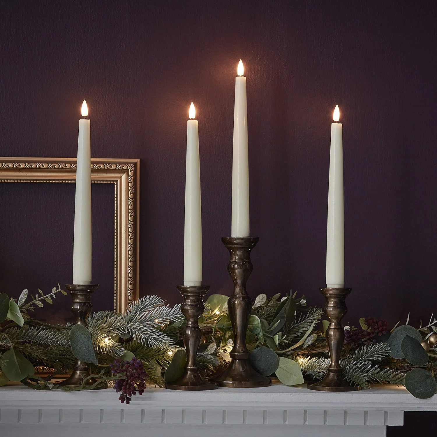 4 Ivory TruGlow® LED Taper Candles with Remote Control - Image 8
