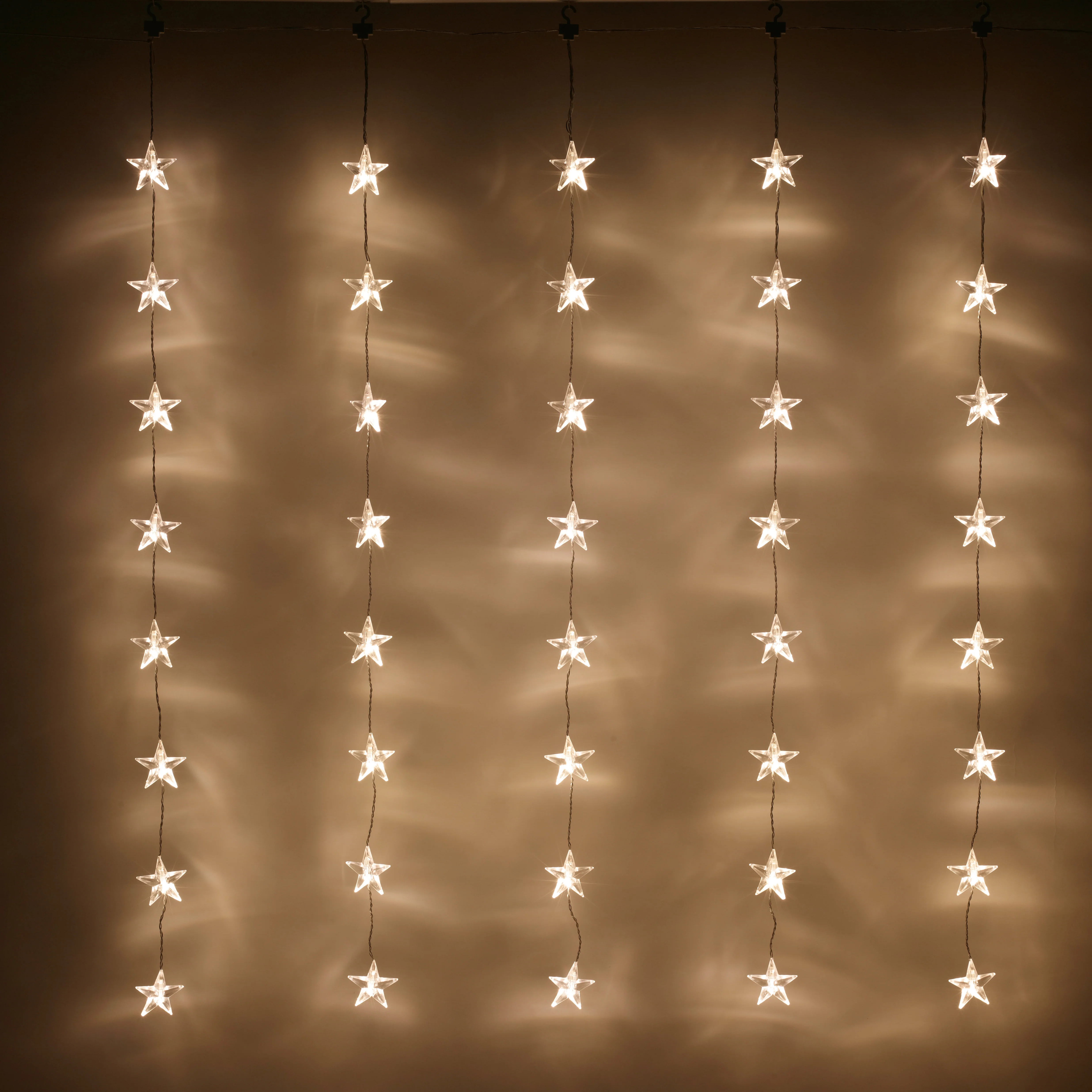40 Warm White LED Star Curtain Light - Image 4