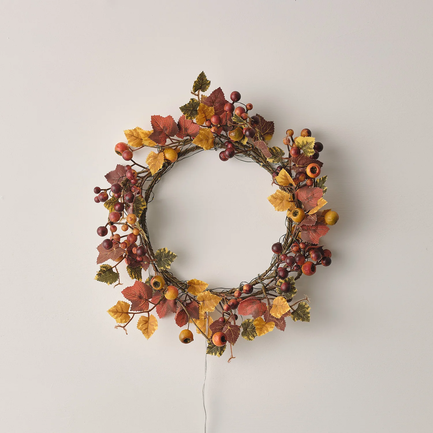 40cm Autumnal Berry Wreath Micro Light Bundle - Image 2