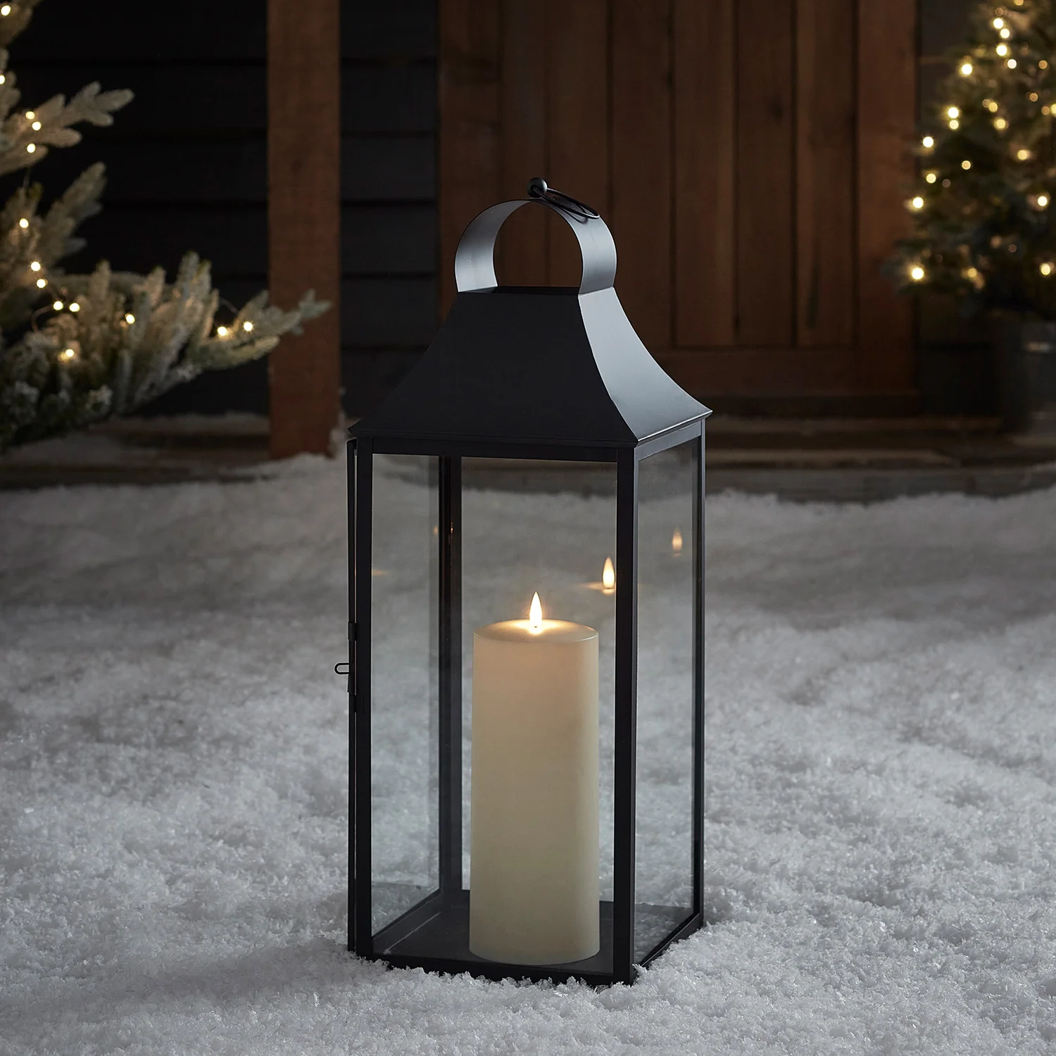45cm Albury Black Garden Lantern with TruGlow® Candle - Image 10