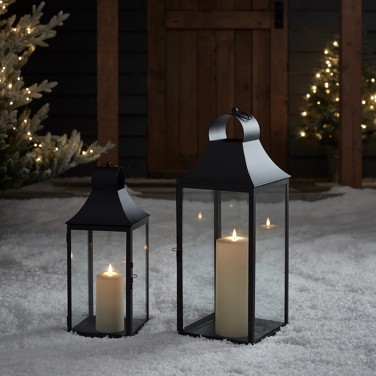 45cm Albury Black Garden Lantern with TruGlow® Candle - Image 11