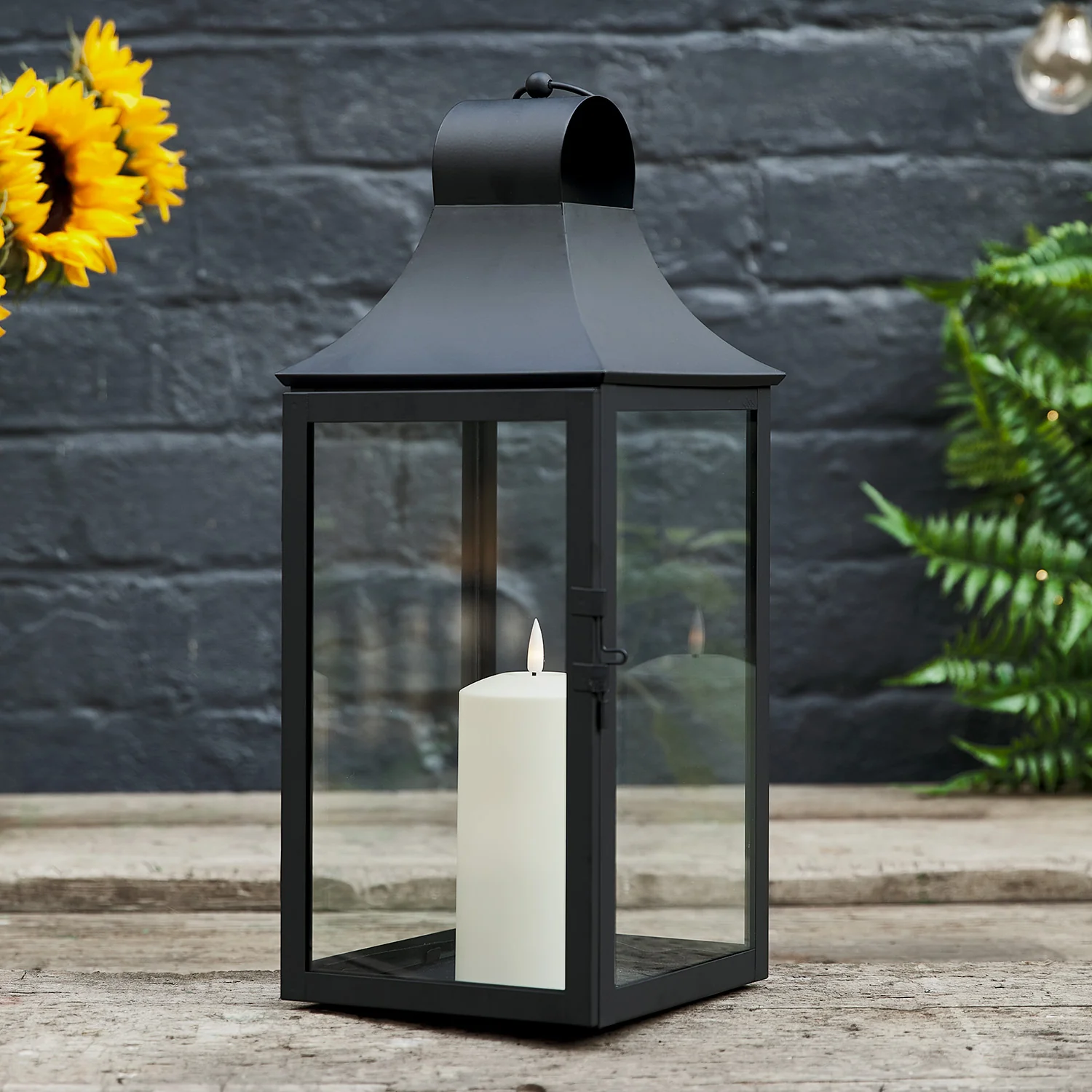 45cm Albury Black Garden Lantern with TruGlow® Candle - Image 4