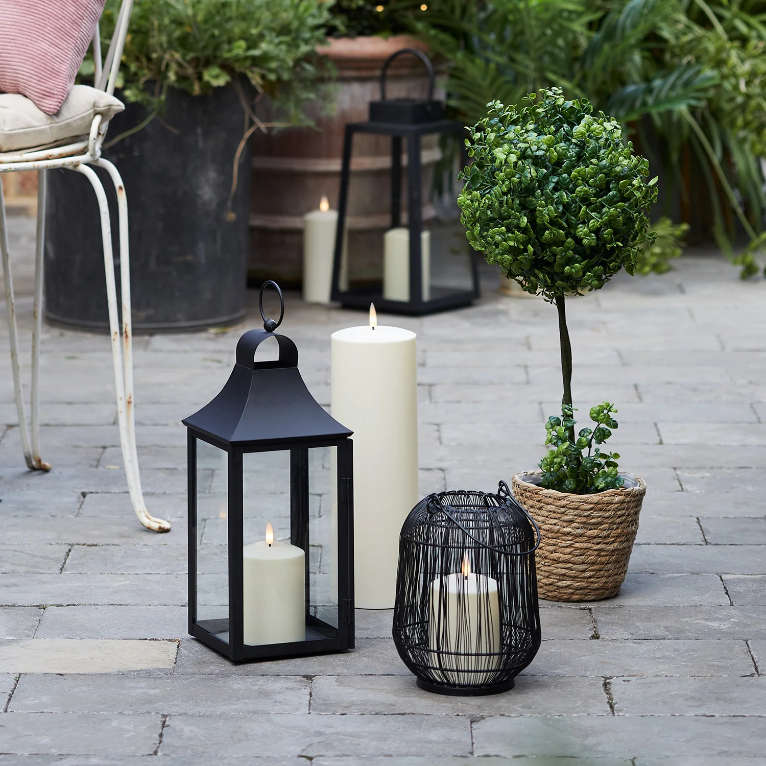 45cm Albury Black Garden Lantern with TruGlow® Candle - Image 7