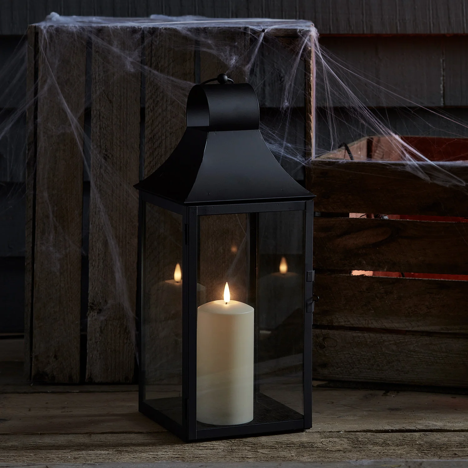 45cm Albury Black Garden Lantern with TruGlow® Candle - Image 9