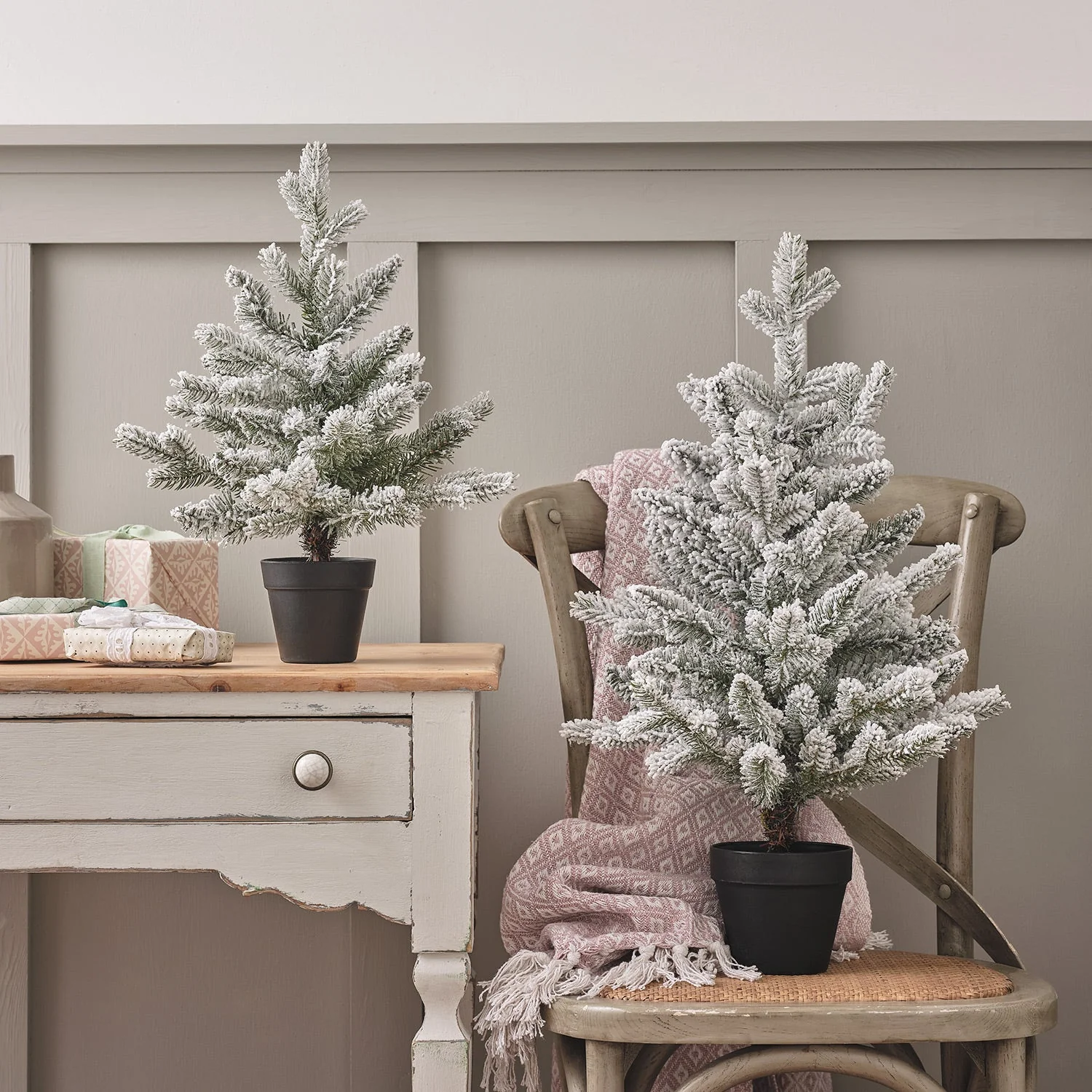 45cm Snow Covered Mini Christmas Tree - Image 2