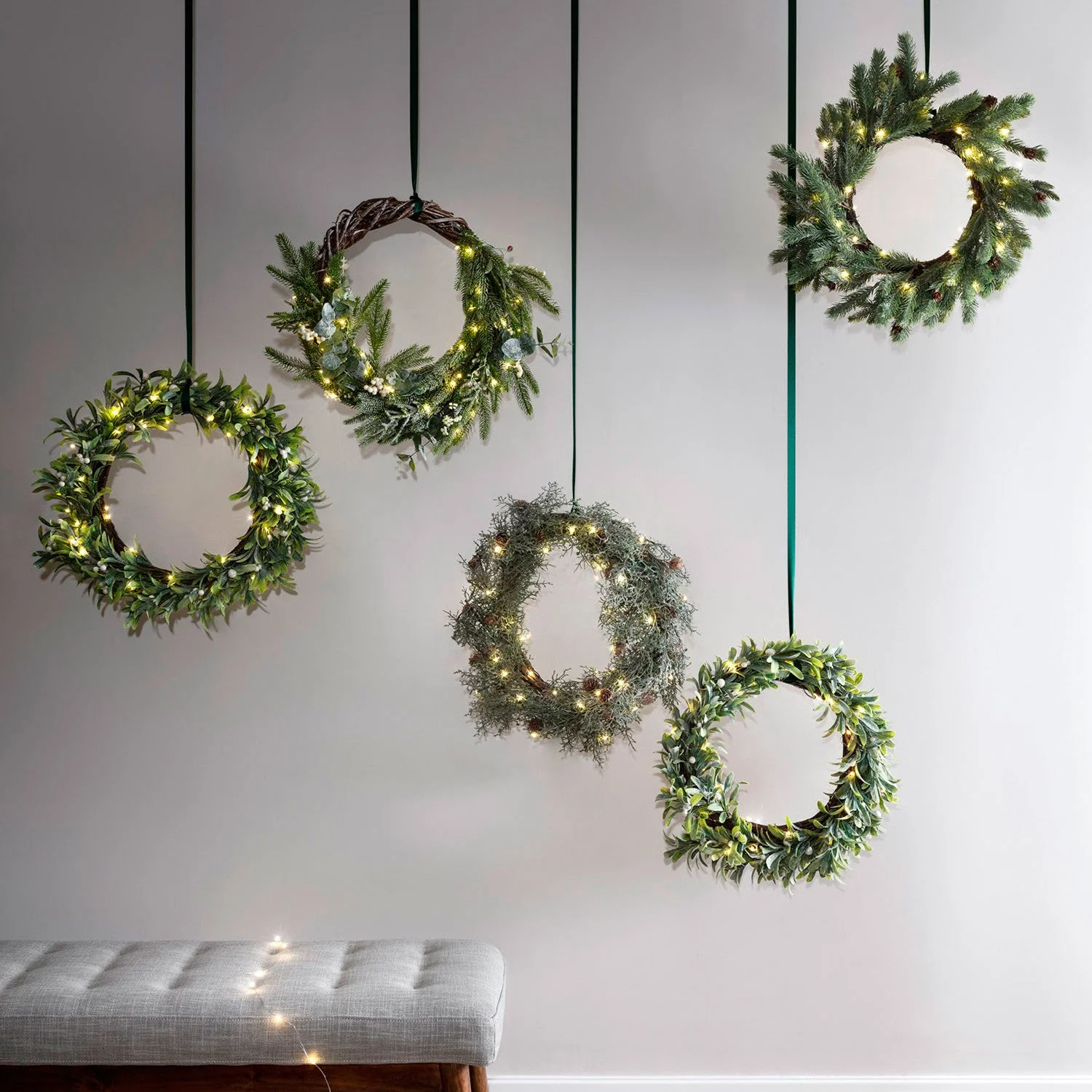 50 Warm White LED Green Micro Fairy Lights - Image 4