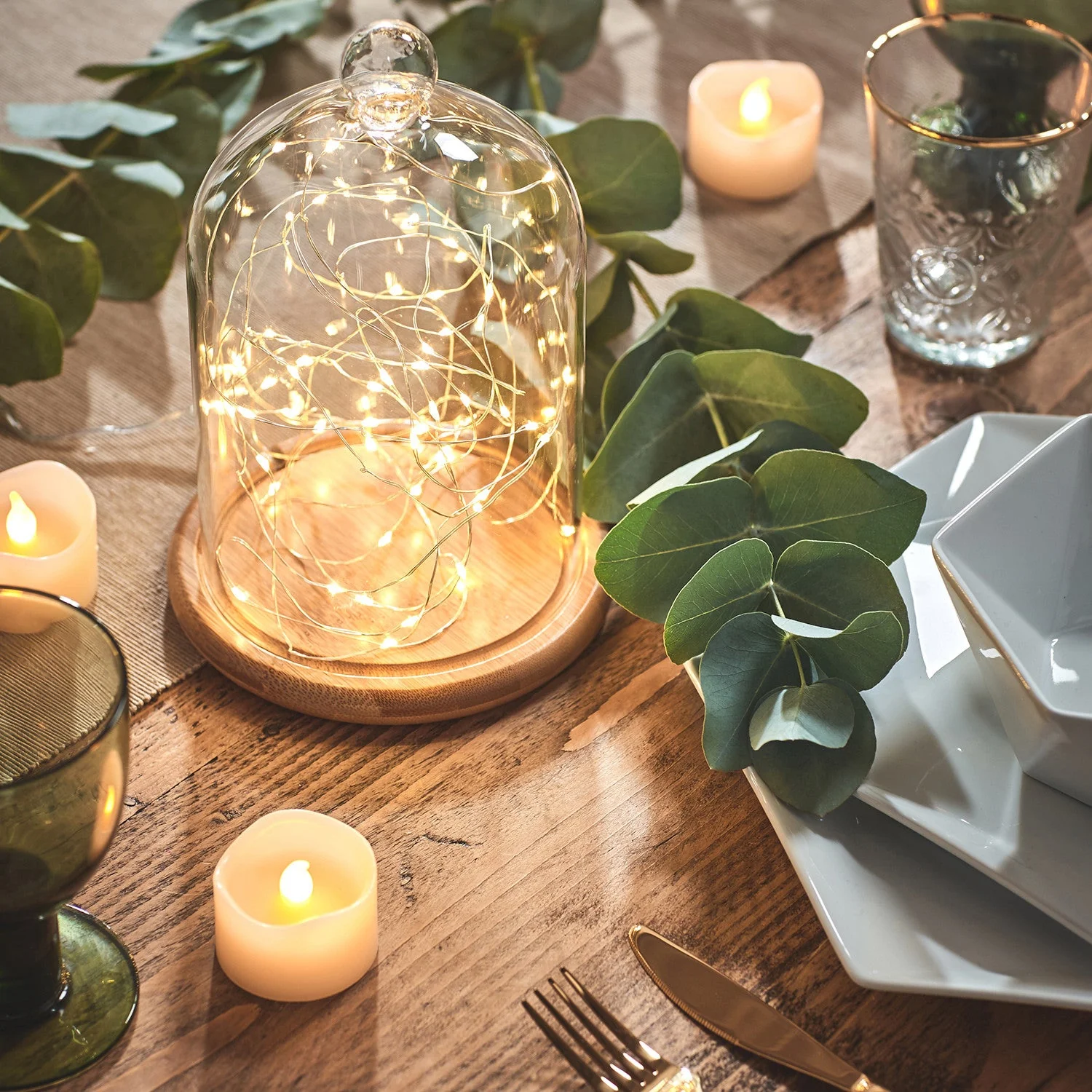 50 Warm White LED Micro Battery Outdoor Fairy Lights - Image 11
