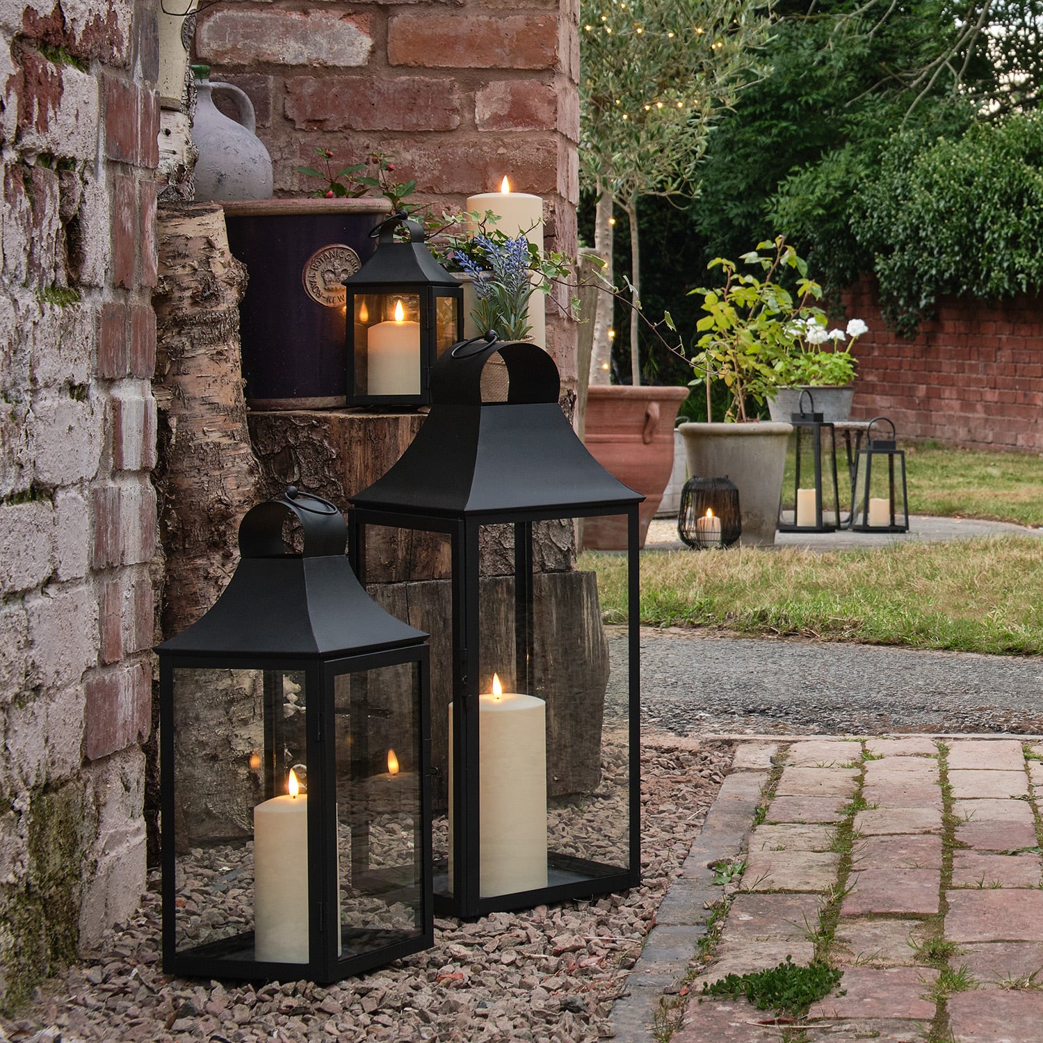 59cm Albury Black Garden Lantern with TruGlow® Candle - Image 3