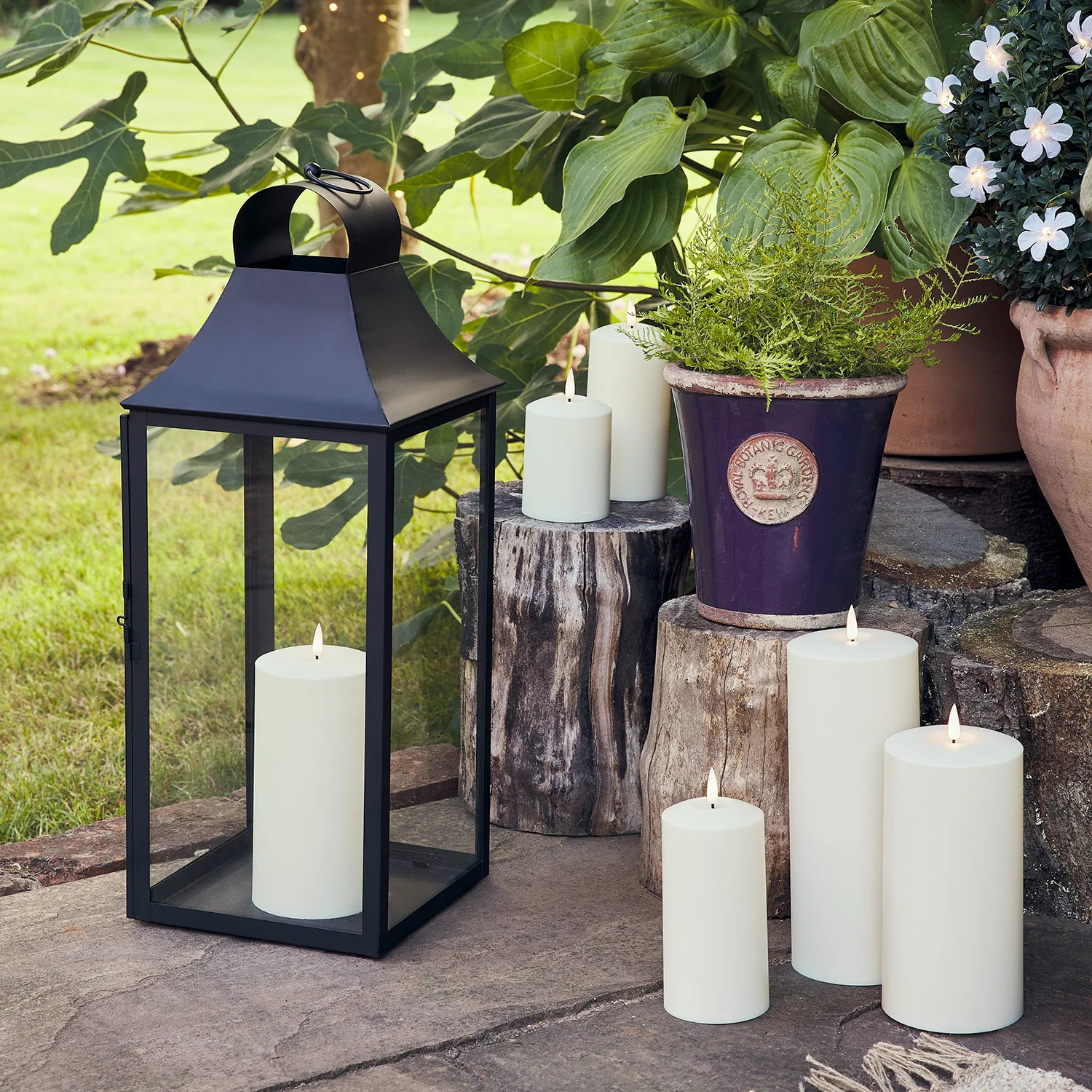 59cm Albury Black Garden Lantern with TruGlow® Candle - Image 5