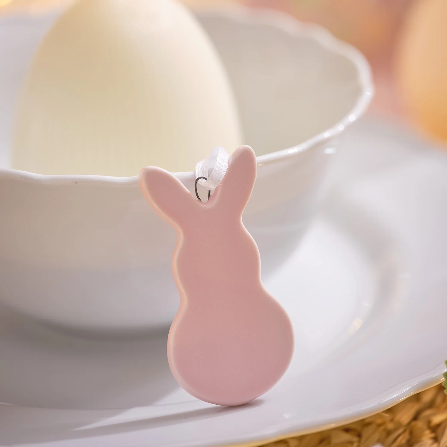 6 Pastel Ceramic Bunny Hanging Decorations - Image 5