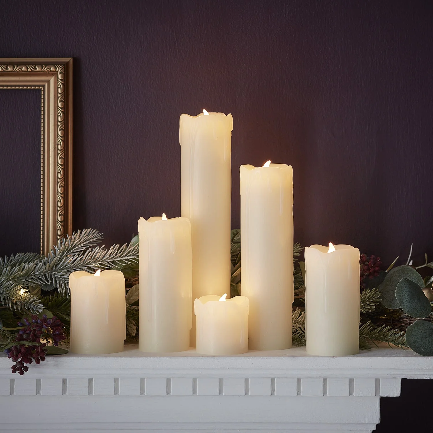 6 Slim LED Battery Candles With Dripping Wax - Image 5