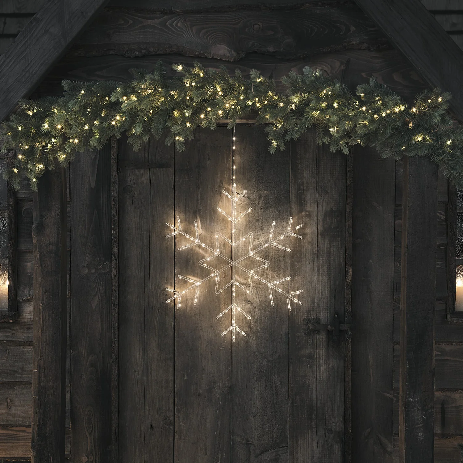 60cm Acrylic Snowflake Silhouette Micro LED Hanging Light - Image 2