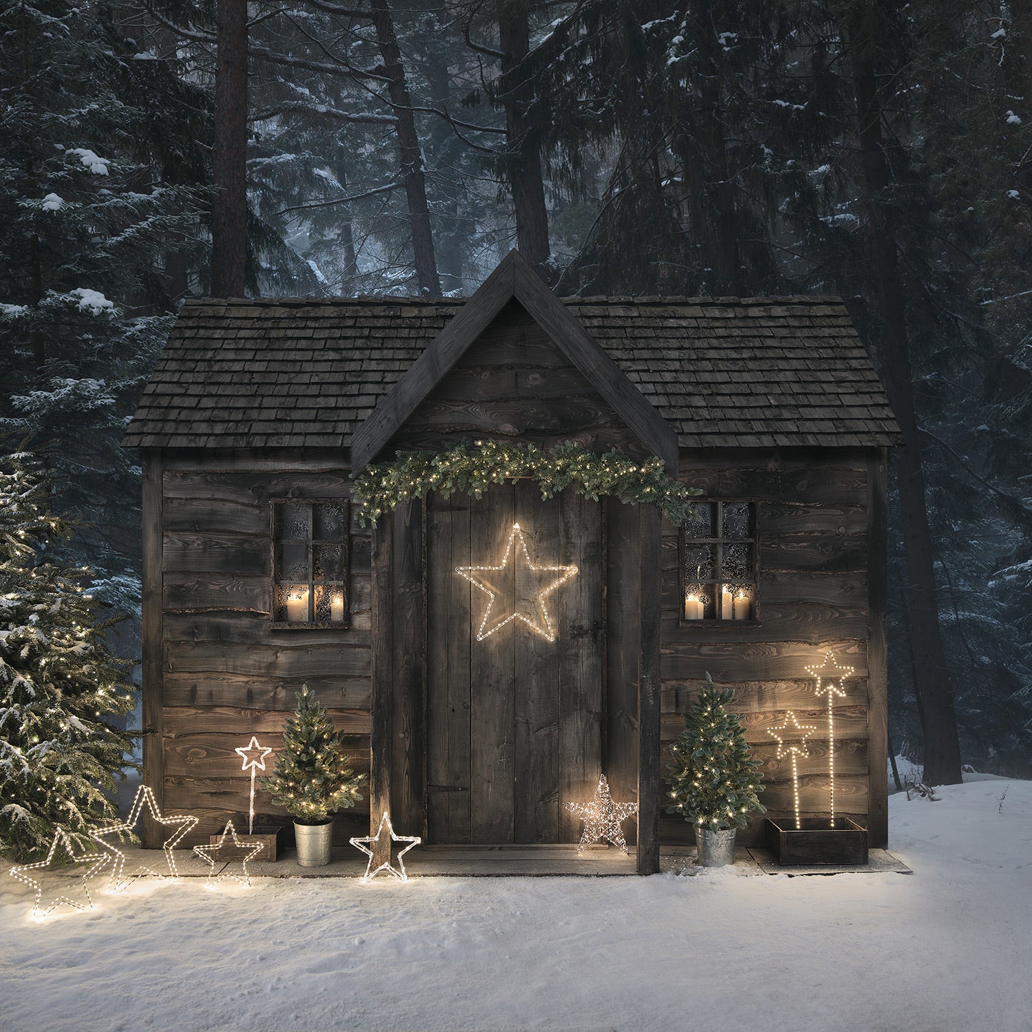 60cm Acrylic Star Silhouette Micro LED Hanging Light - Image 2