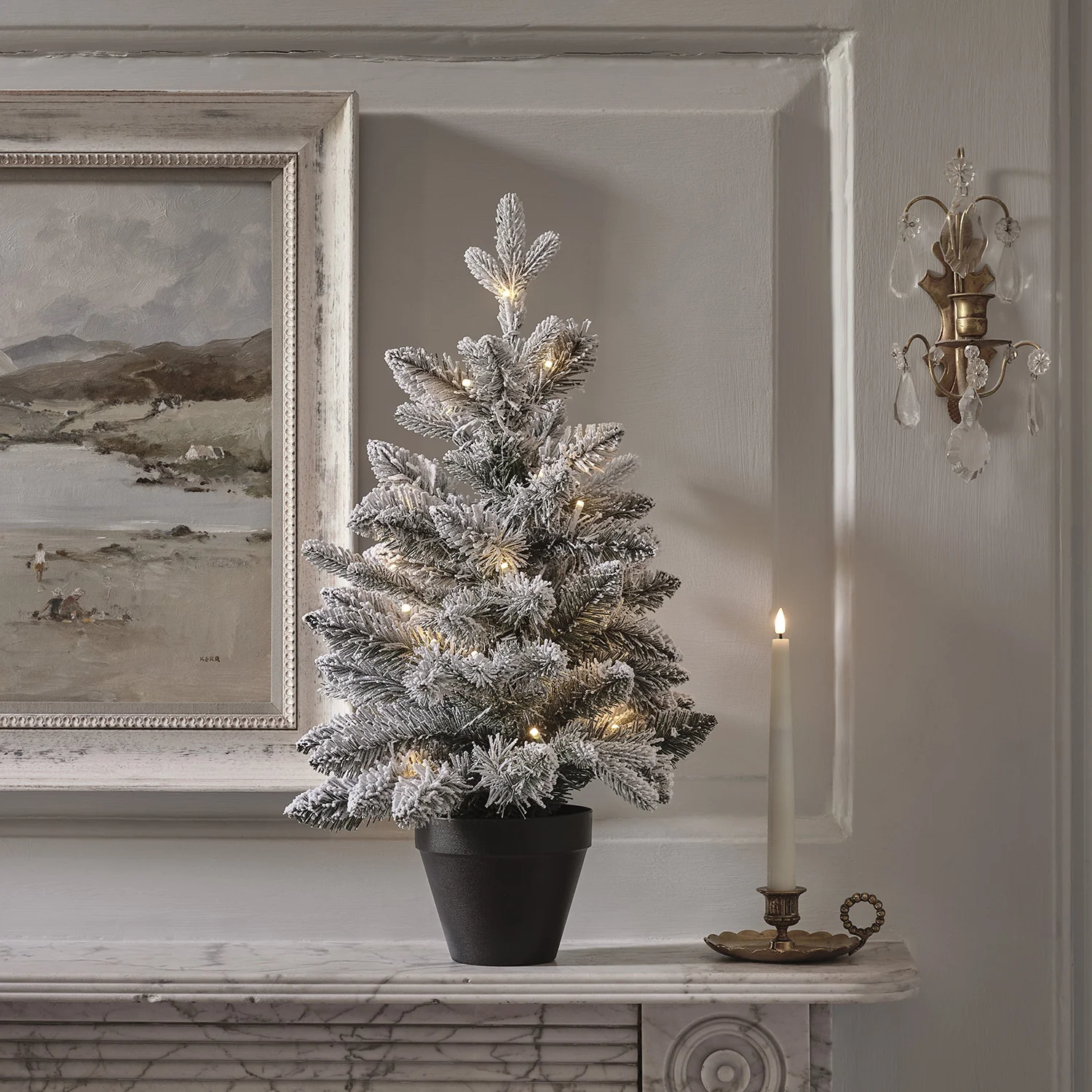 60cm Pre Lit Snowy Christmas Tree - Image 8