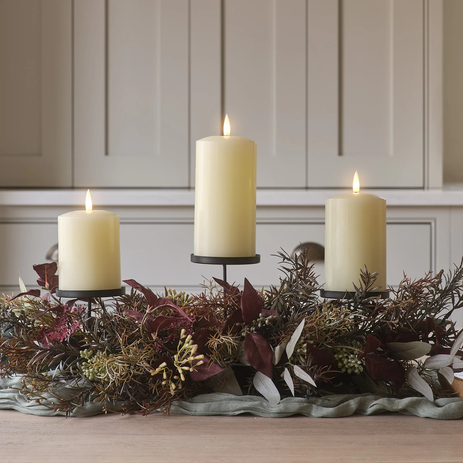 70cm Autumn Winter Trio Candle Holder - Image 3