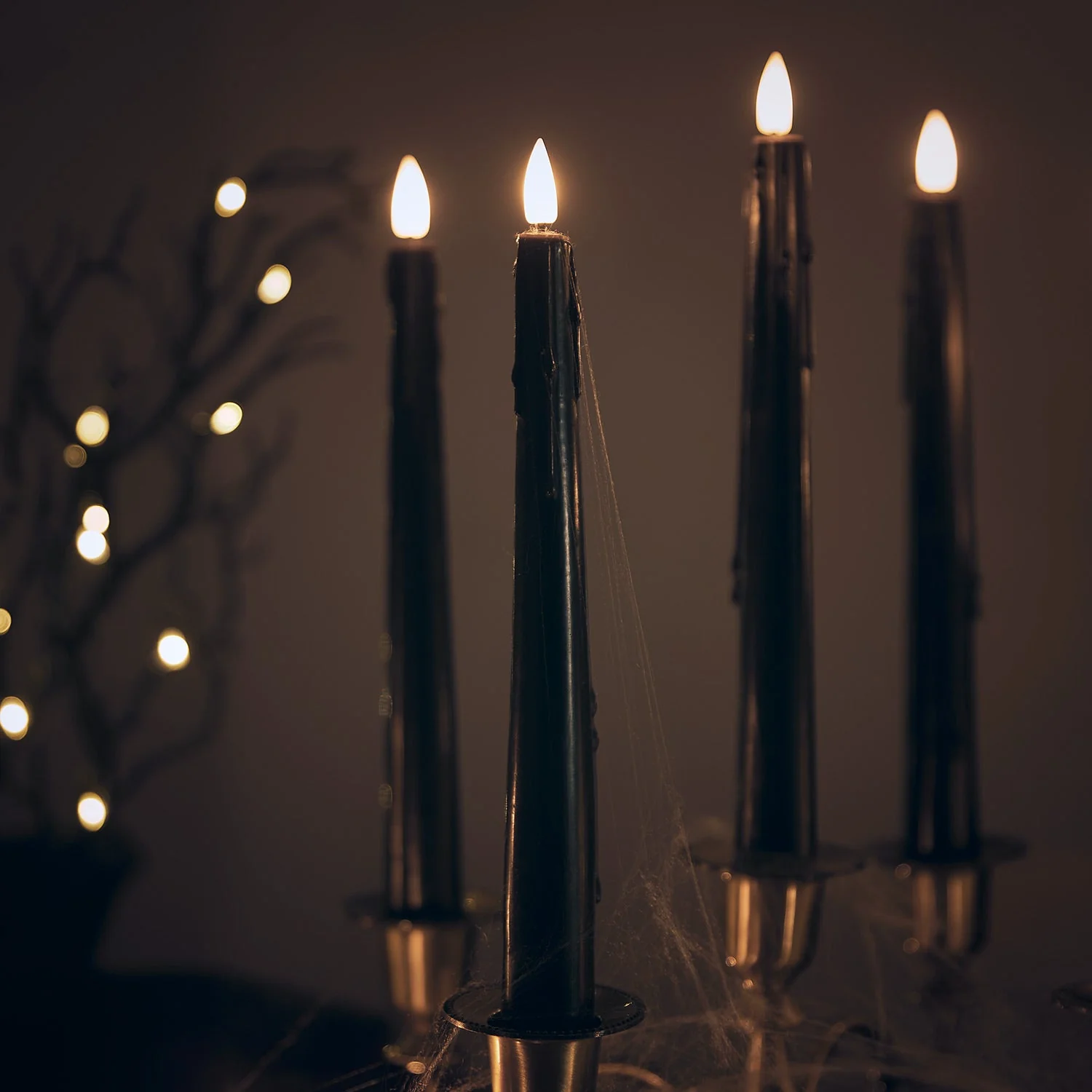 8 TruGlow® Black Dripping Wax LED Taper Candles With Remote Control - Image 3