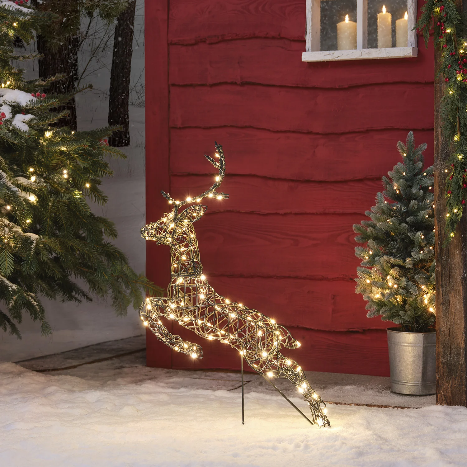 80cm Harlow Leaping Stag Light Up Reindeer - Image 4