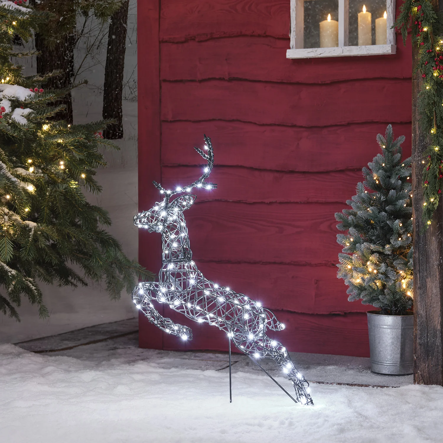 80cm Harlow Leaping Stag Light Up Reindeer - Image 6