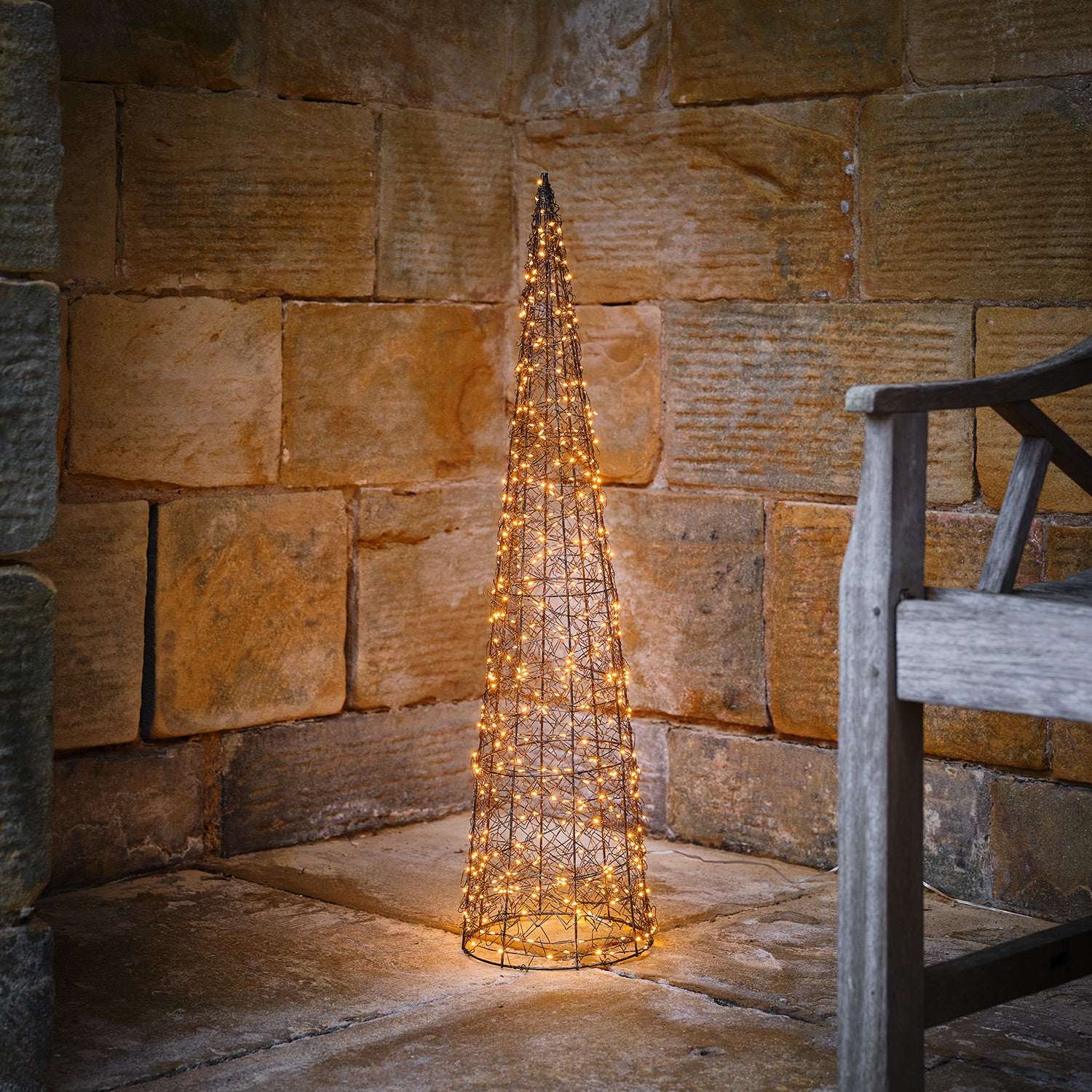 80cm Warm White Micro LED Wire Cone - Image 2