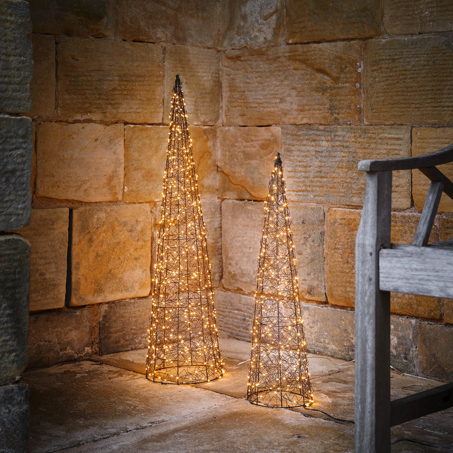 80cm Warm White Micro LED Wire Cone - Image 4