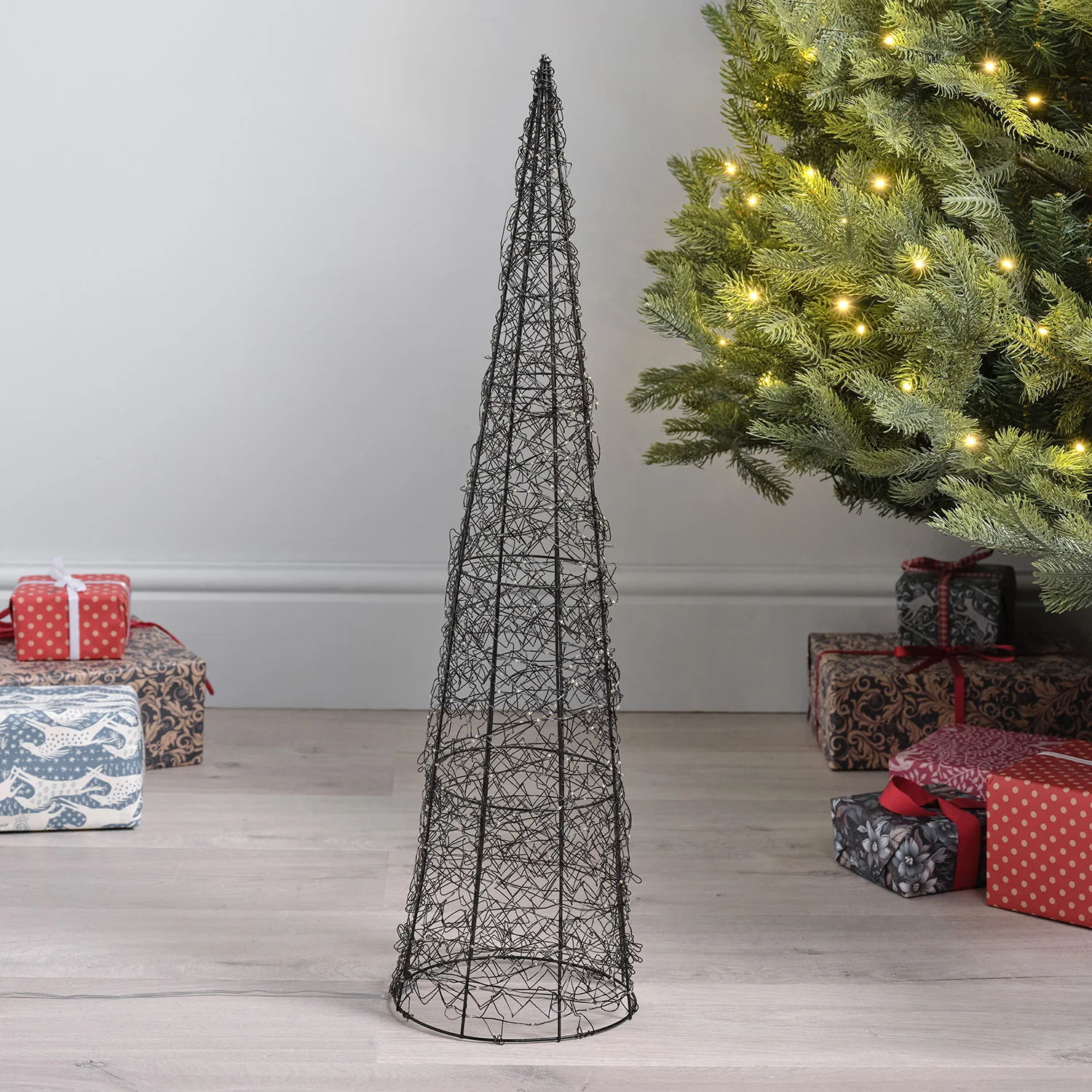 80cm Warm White Micro LED Wire Cone - Image 5
