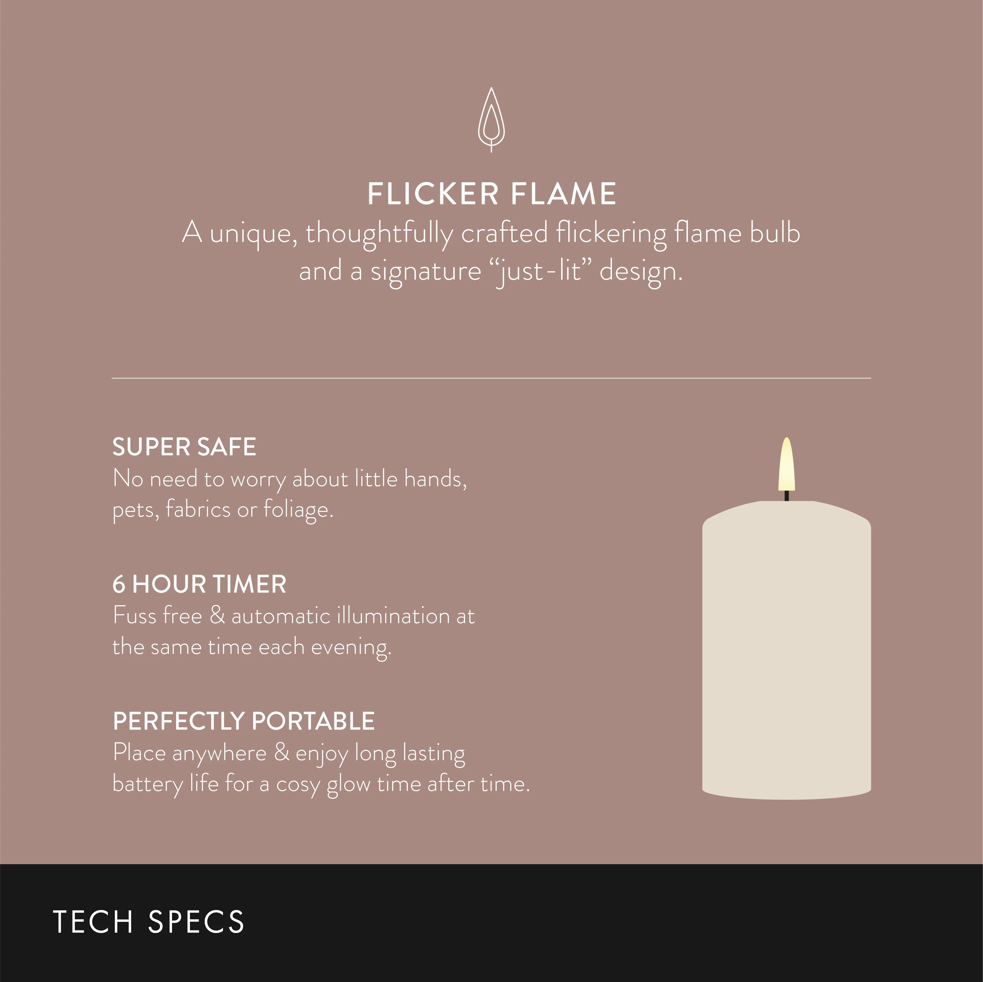 9  TruGlow® Ivory LED Slim Pillar Candles With Remote Control - Image 11