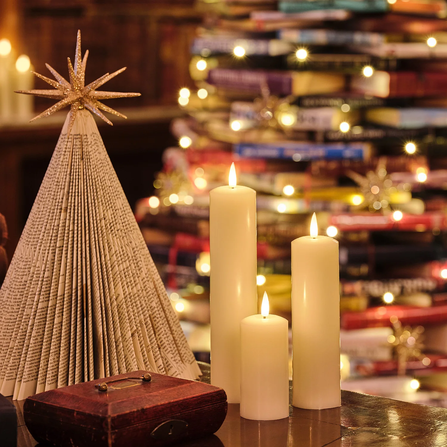 9  TruGlow® Ivory LED Slim Pillar Candles With Remote Control - Image 7
