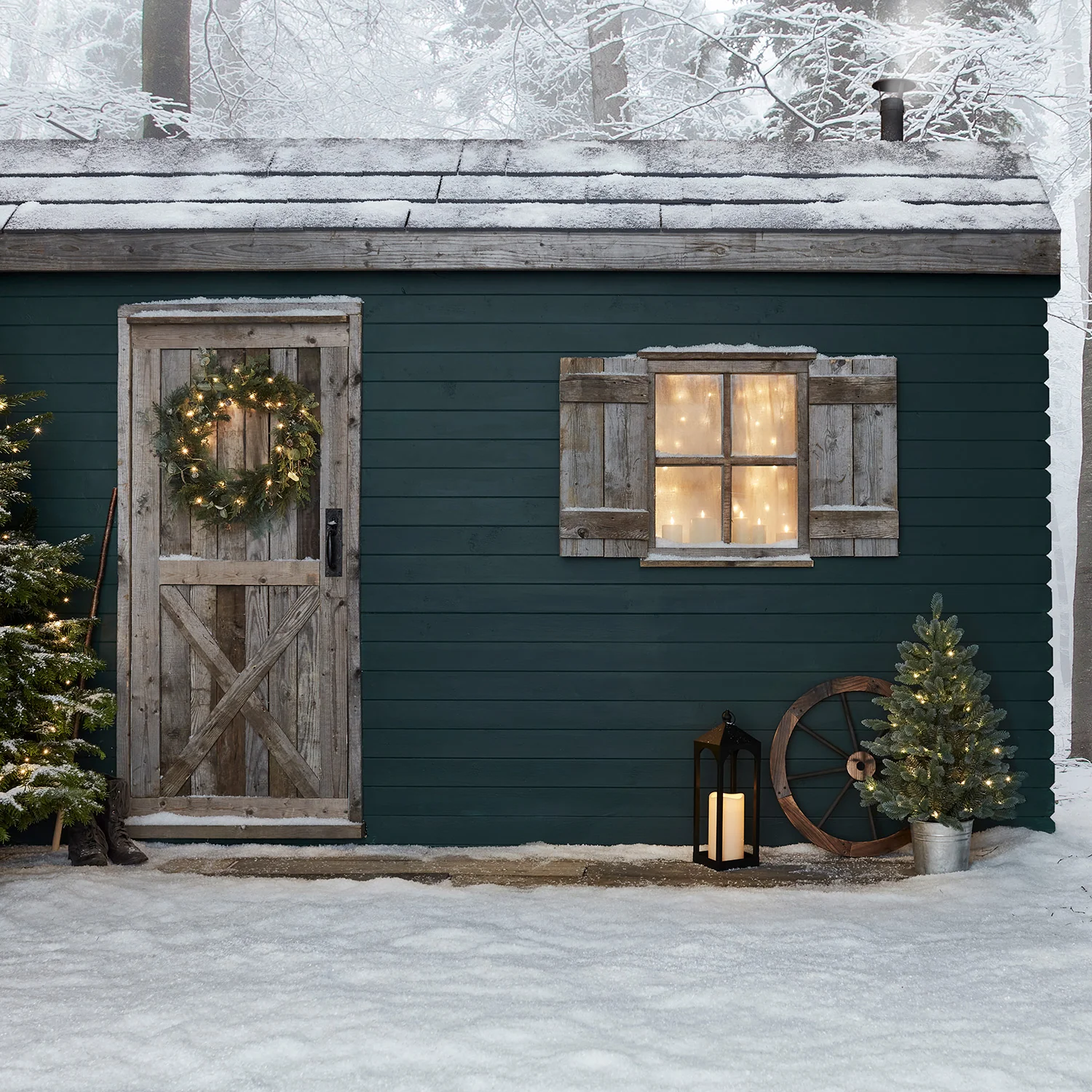 90cm Pre Lit Potted Outdoor Christmas Tree - Image 4