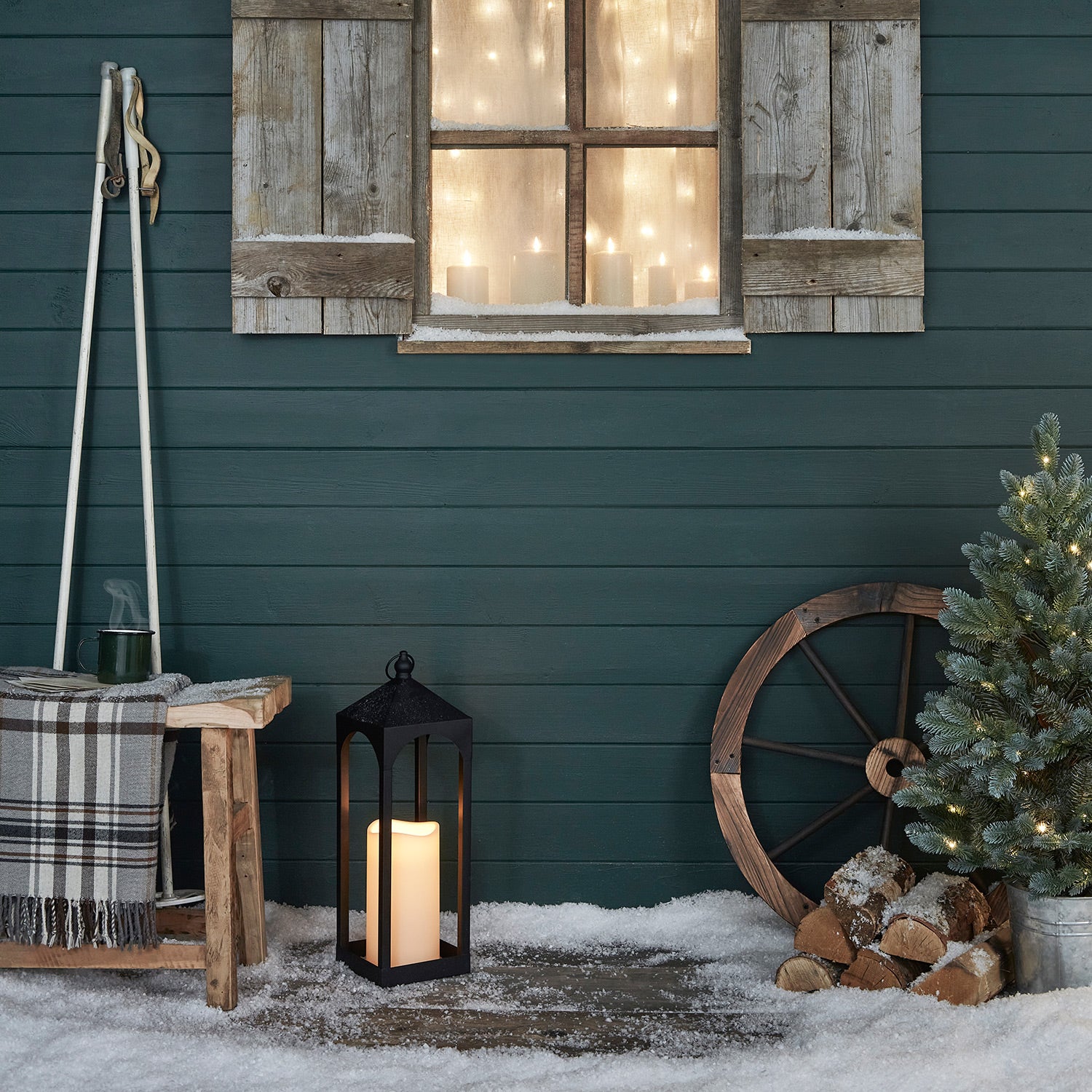 90cm Pre Lit Potted Outdoor Christmas Tree - Image 5