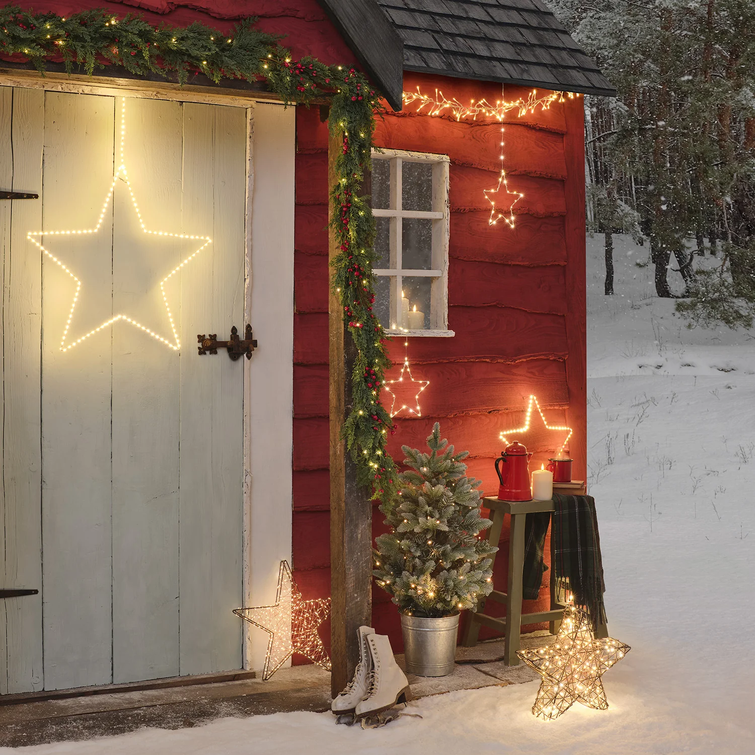 90cm Pre Lit Potted Outdoor Christmas Tree - Image 6