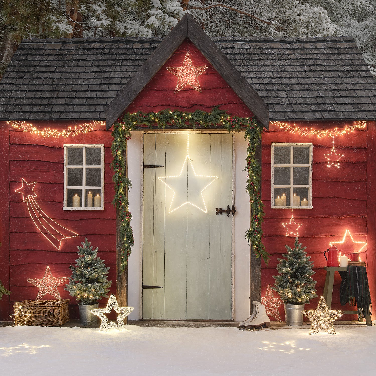 90cm Pre Lit Potted Outdoor Christmas Tree - Image 7