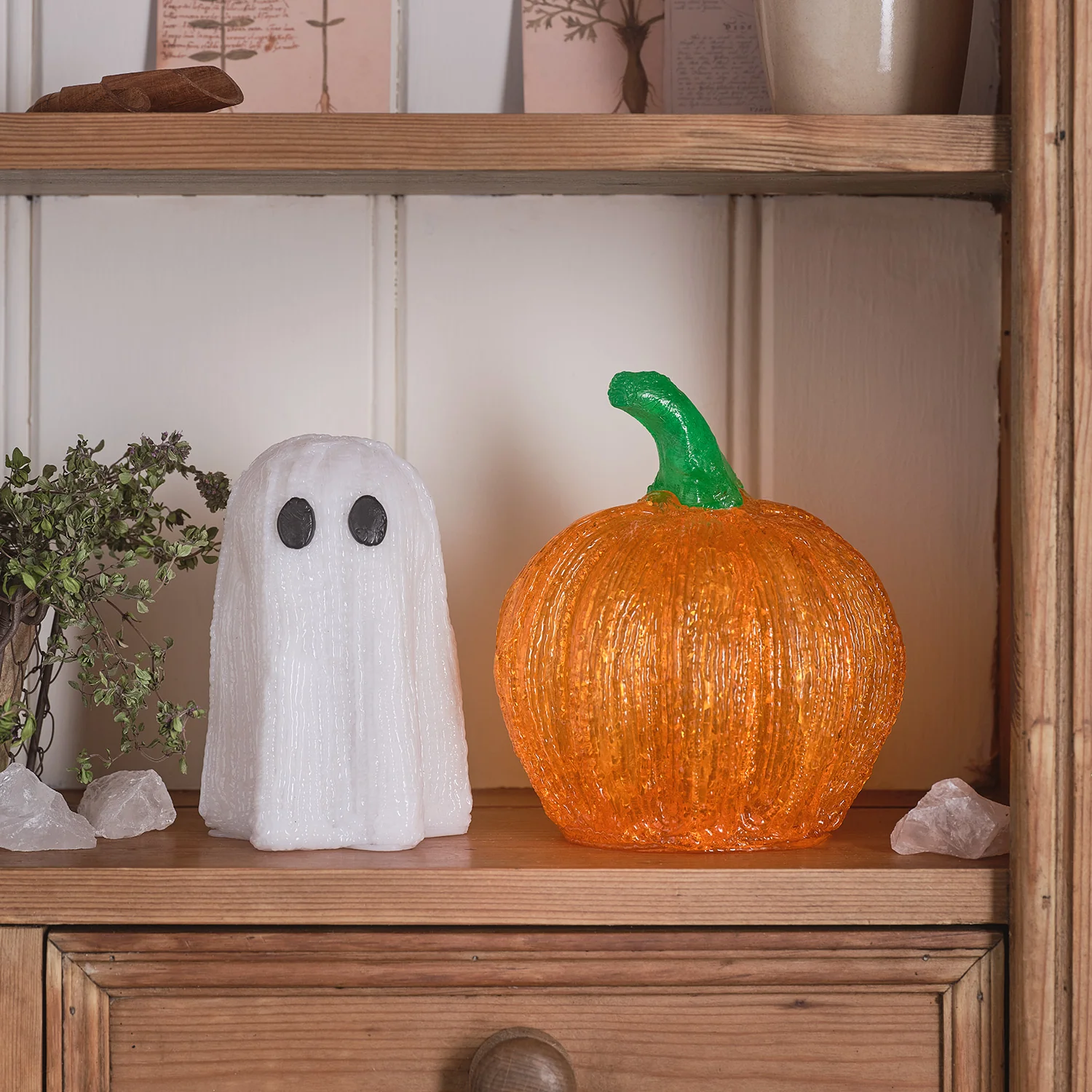 Mini Ghost & Pumpkin Light Up Halloween Decorations - Image 2