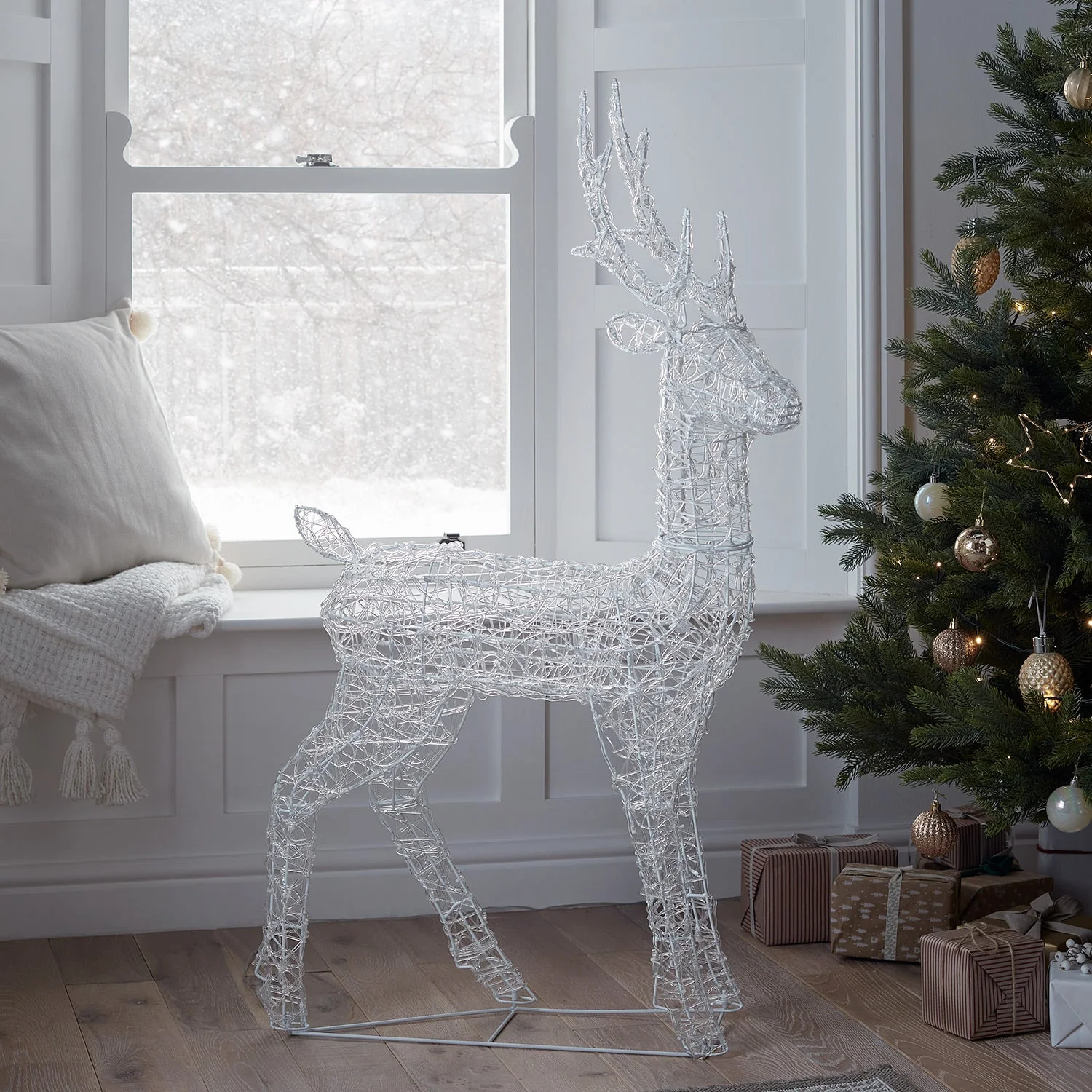 1.2m Swinsty Acrylic Stag Light Up Reindeer - Image 8