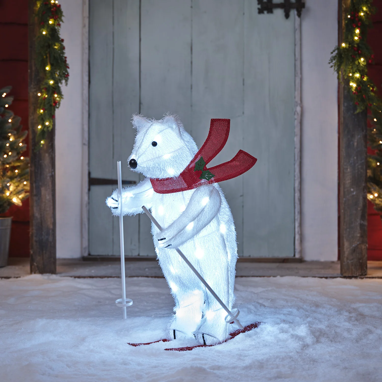 66cm Animated Skiing Polar Bear Figure - Image 3