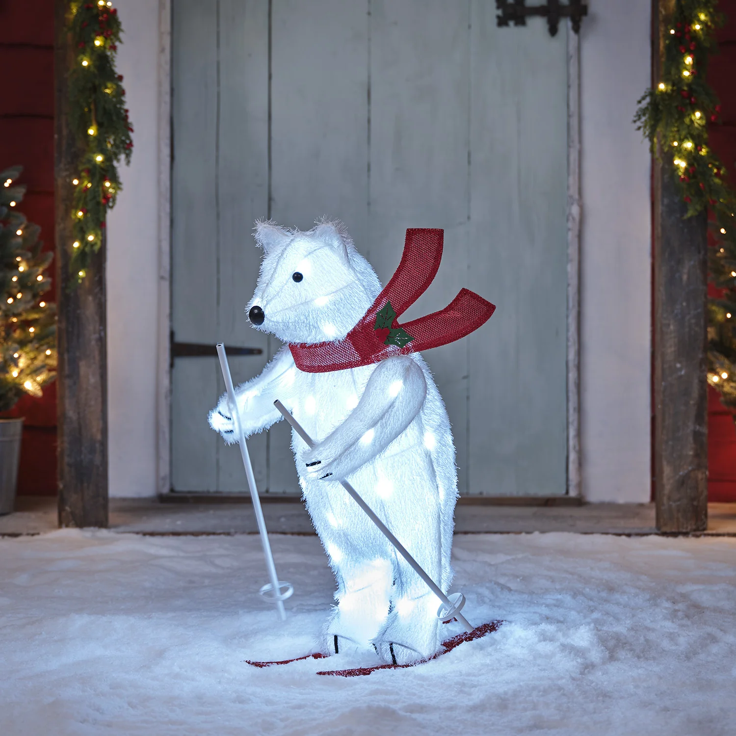 66cm Animated Skiing Polar Bear Figure - Image 4