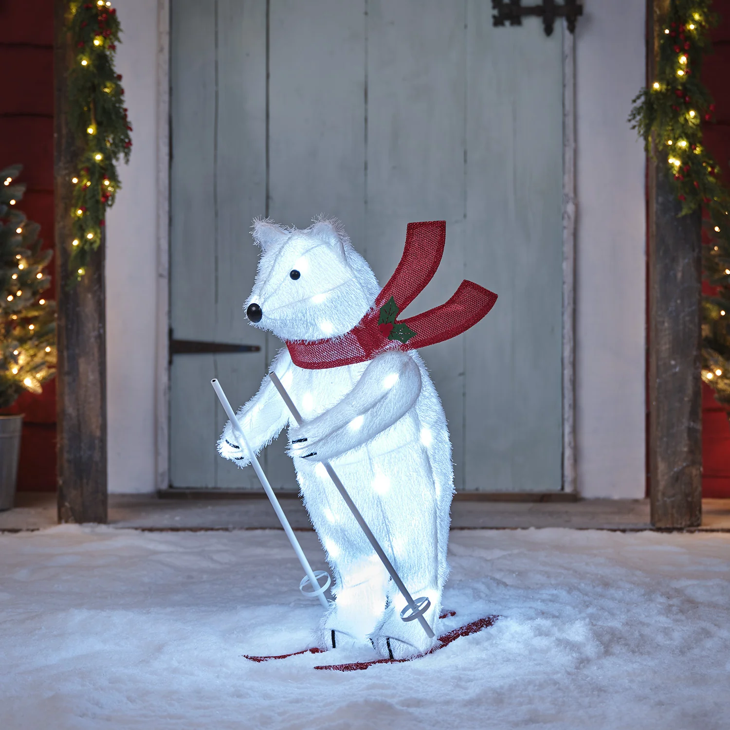 66cm Animated Skiing Polar Bear Figure - Image 5