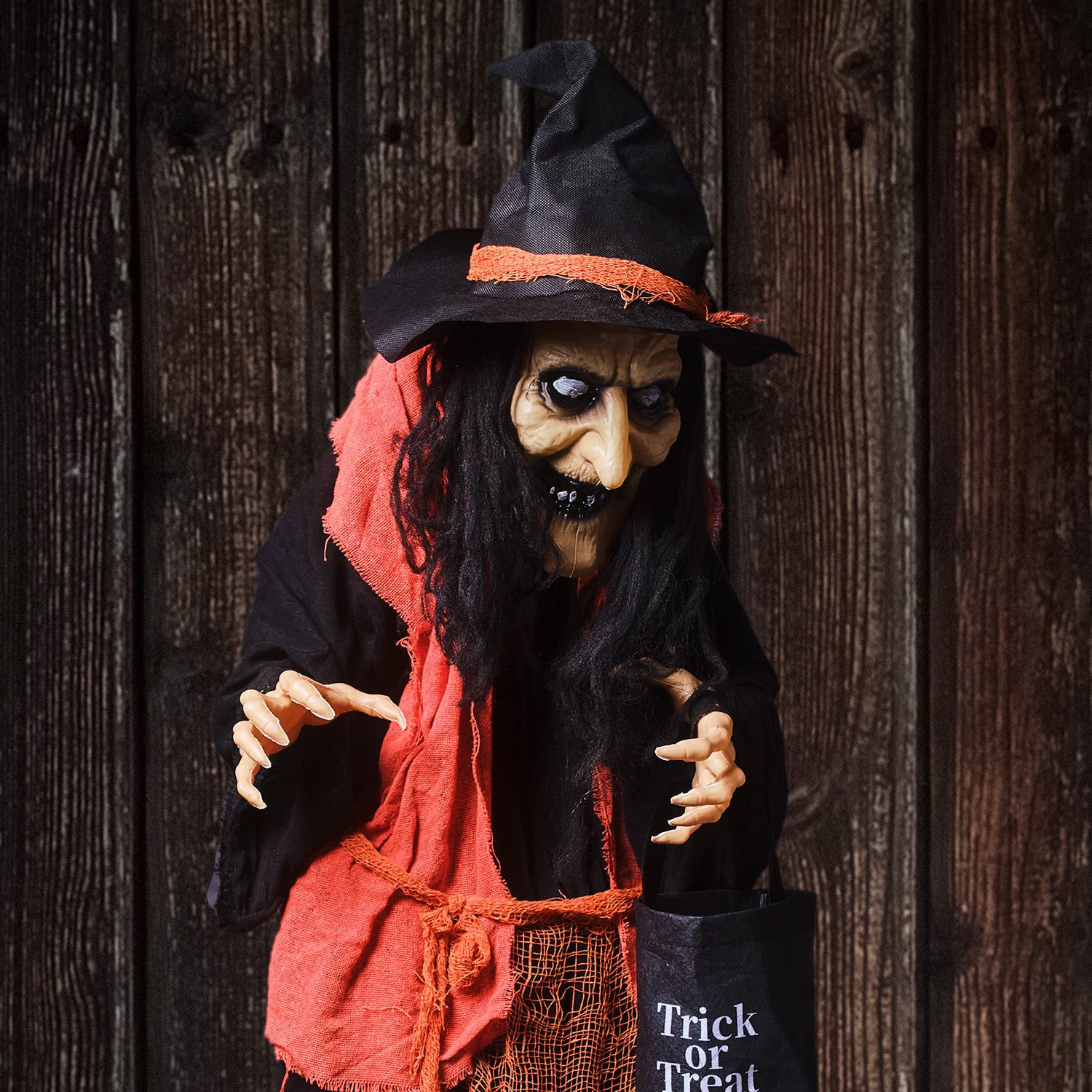 1.6m Animated Witch with Candy Bag Halloween Decoration - Image 5