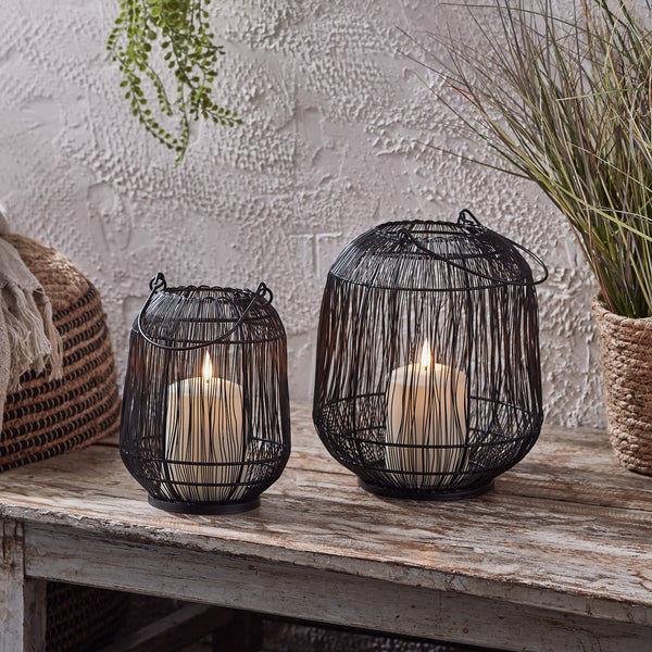Antonio Large Black Garden Lantern with TruGlow® Candle - Image 3