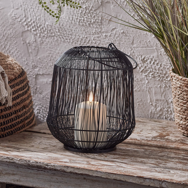 Antonio Large Black Garden Lantern with TruGlow® Candle - Image 6