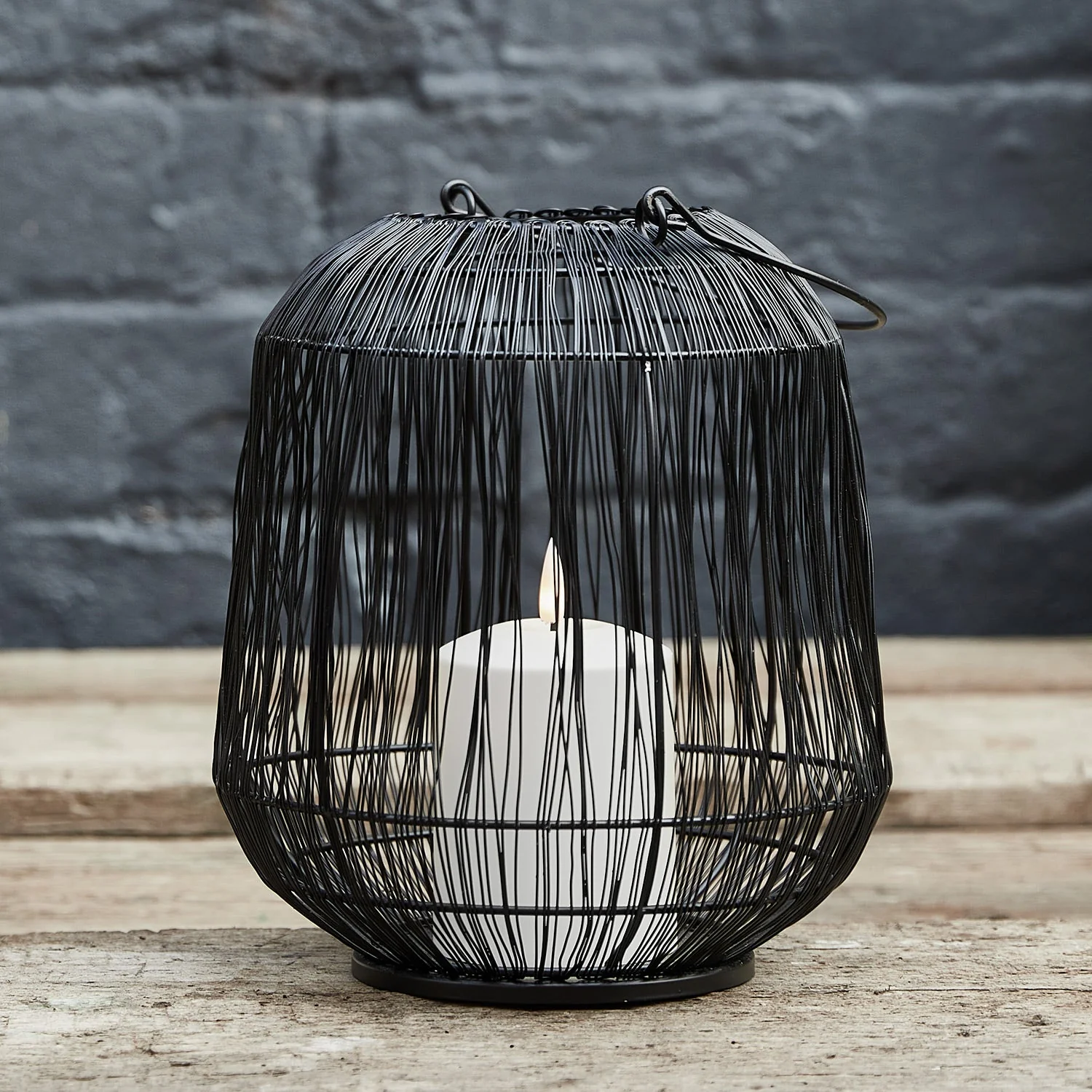 Antonio Large Black Garden Lantern with TruGlow® Candle - Image 8