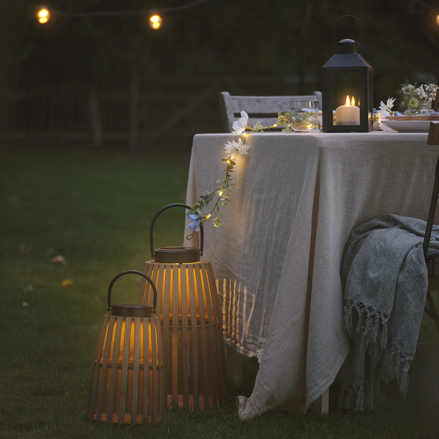Sol Wooden Solar Lantern Duo - Image 3