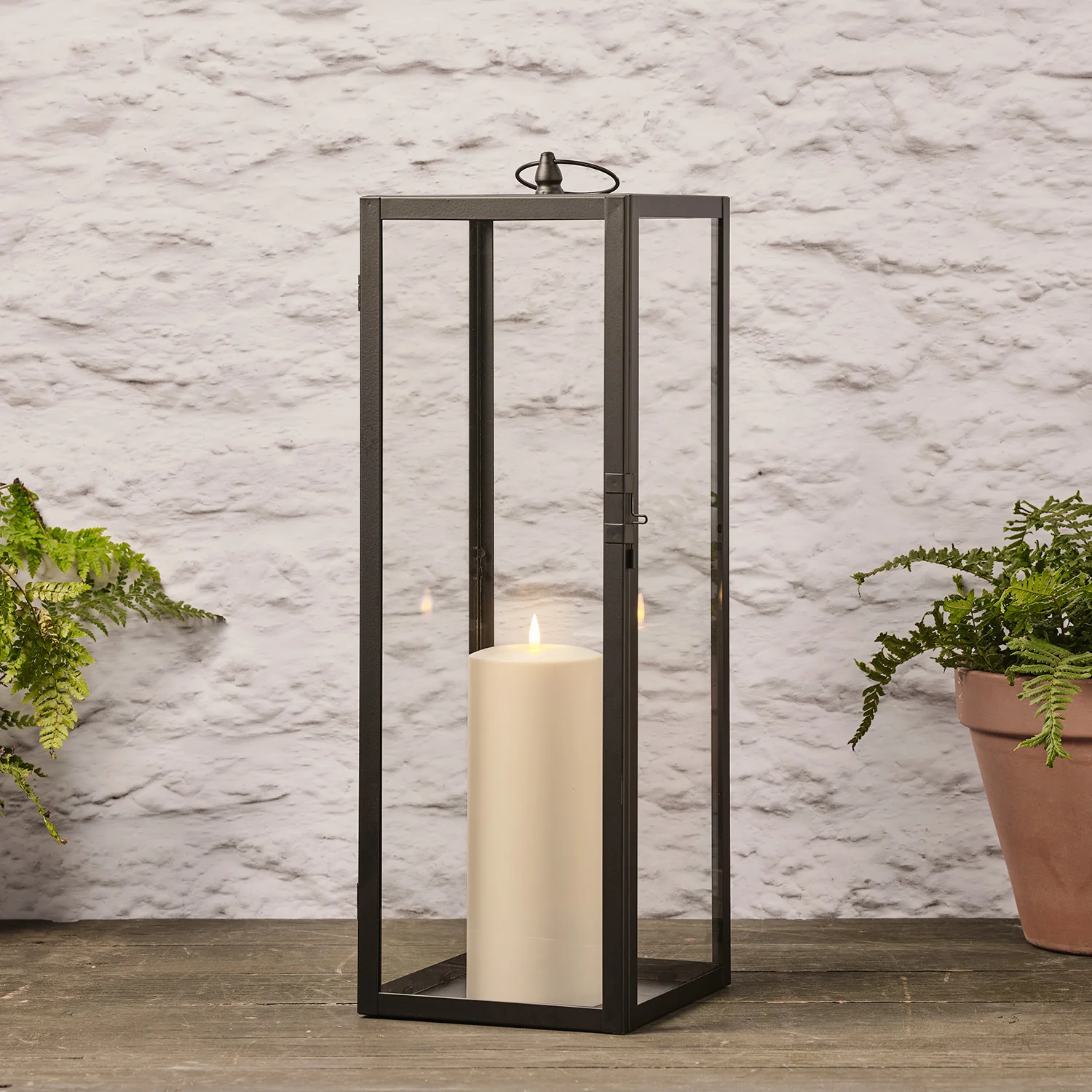 Bowen Black Garden Lantern Duo with TruGlow® Candles - Image 3