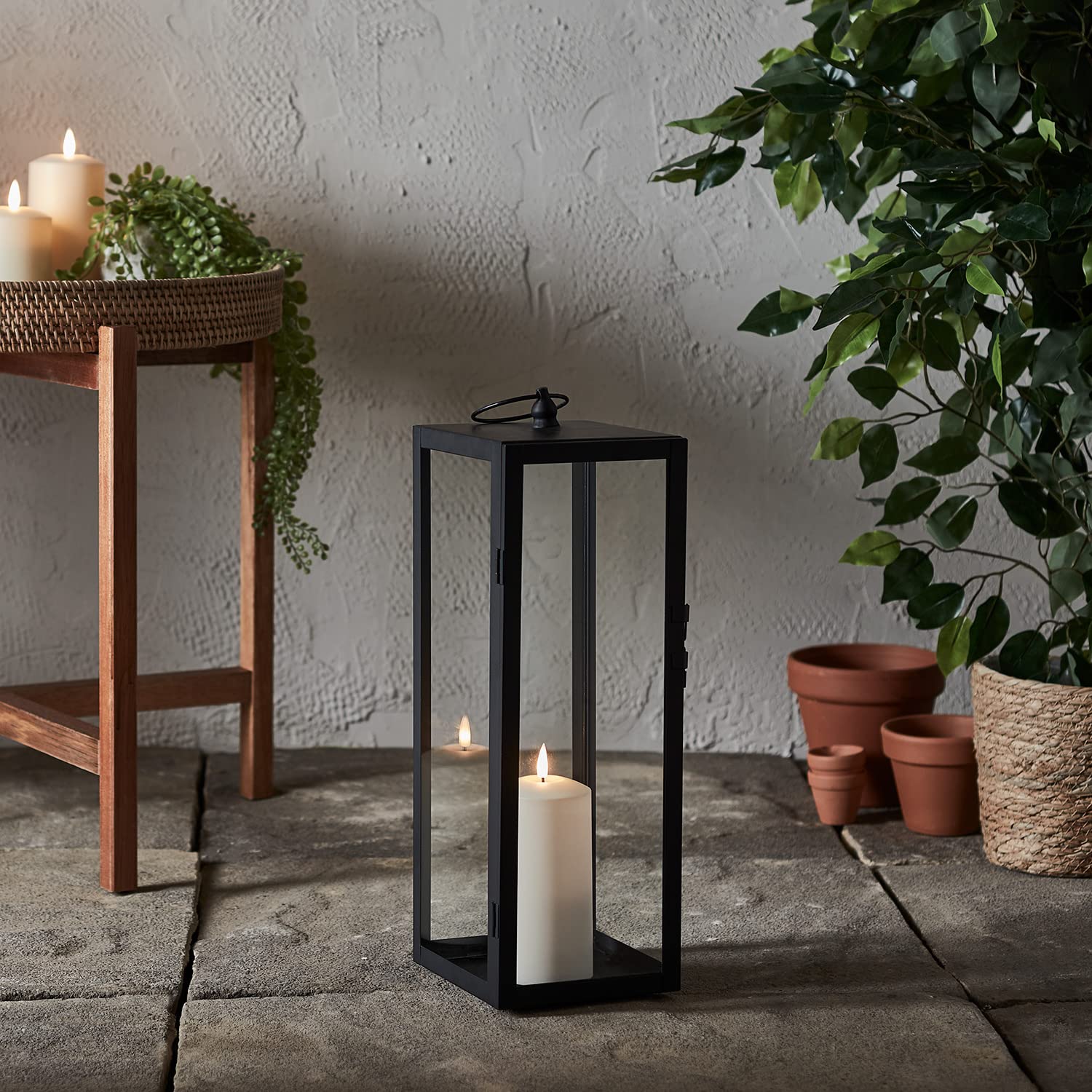 Bowen Black Garden Lantern Duo with TruGlow® Candles - Image 4