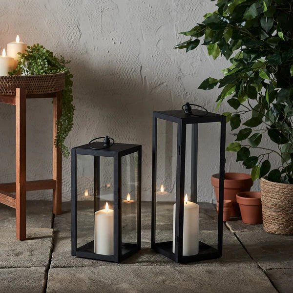 Bowen Black Garden Lantern with White TruGlow® Candle - Image 4