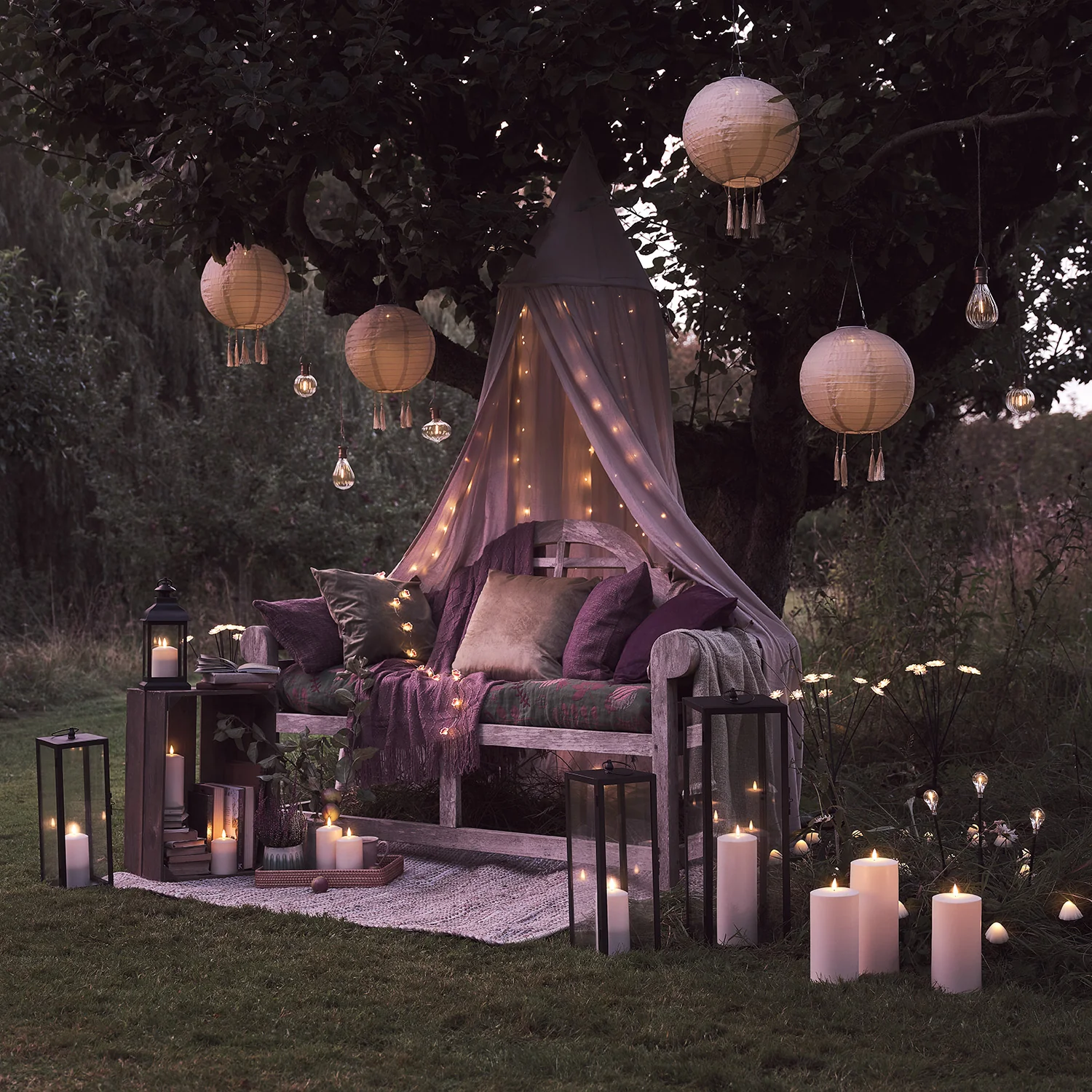 Bowen Extra Large Black Garden Lantern with TruGlow® Candle - Image 5