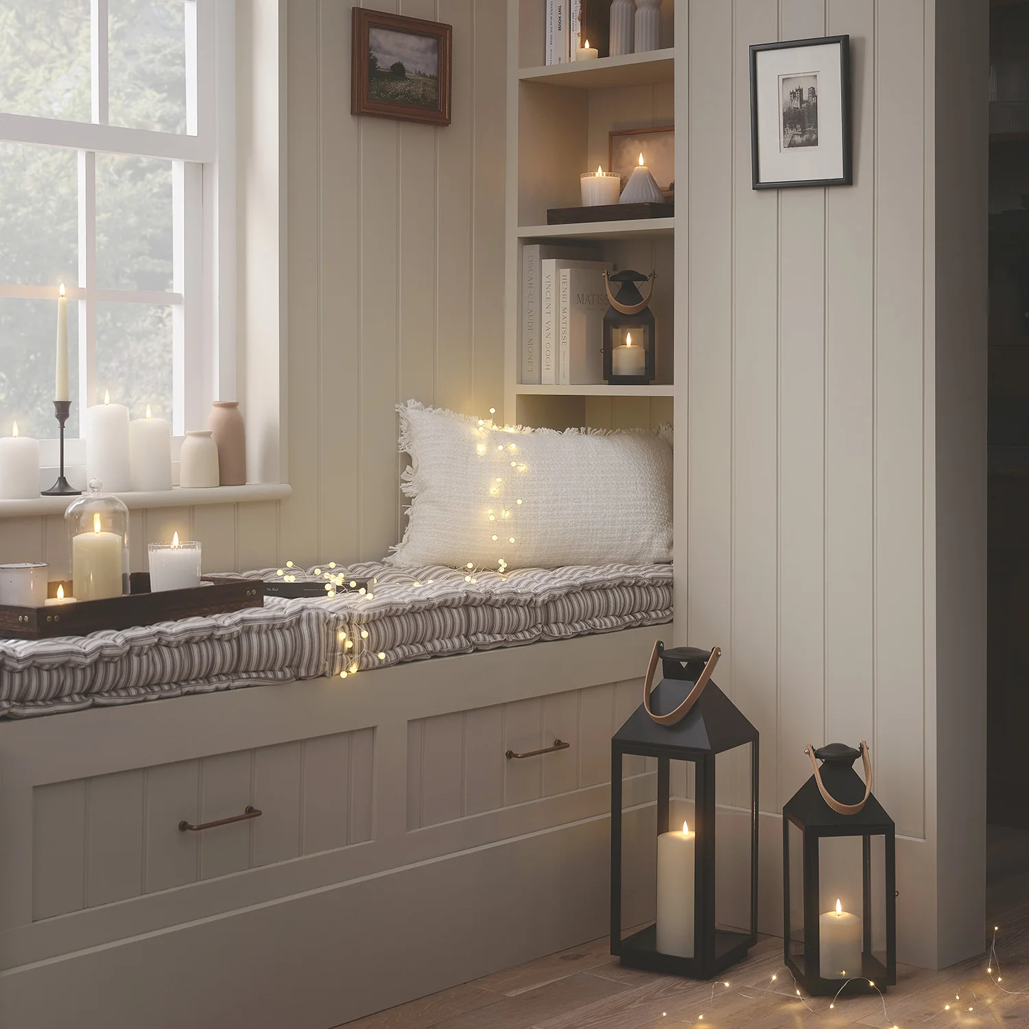 Brixham Large Leather Handle Lantern with TruGlow® Candle - Image 3