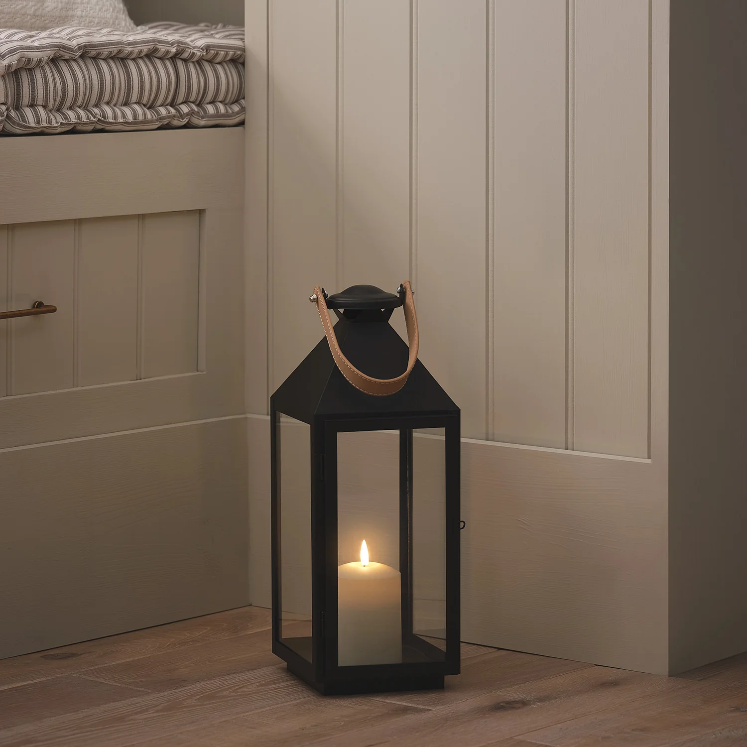 Brixham Regular Leather Handle Lantern with TruGlow®Candle - Image 2